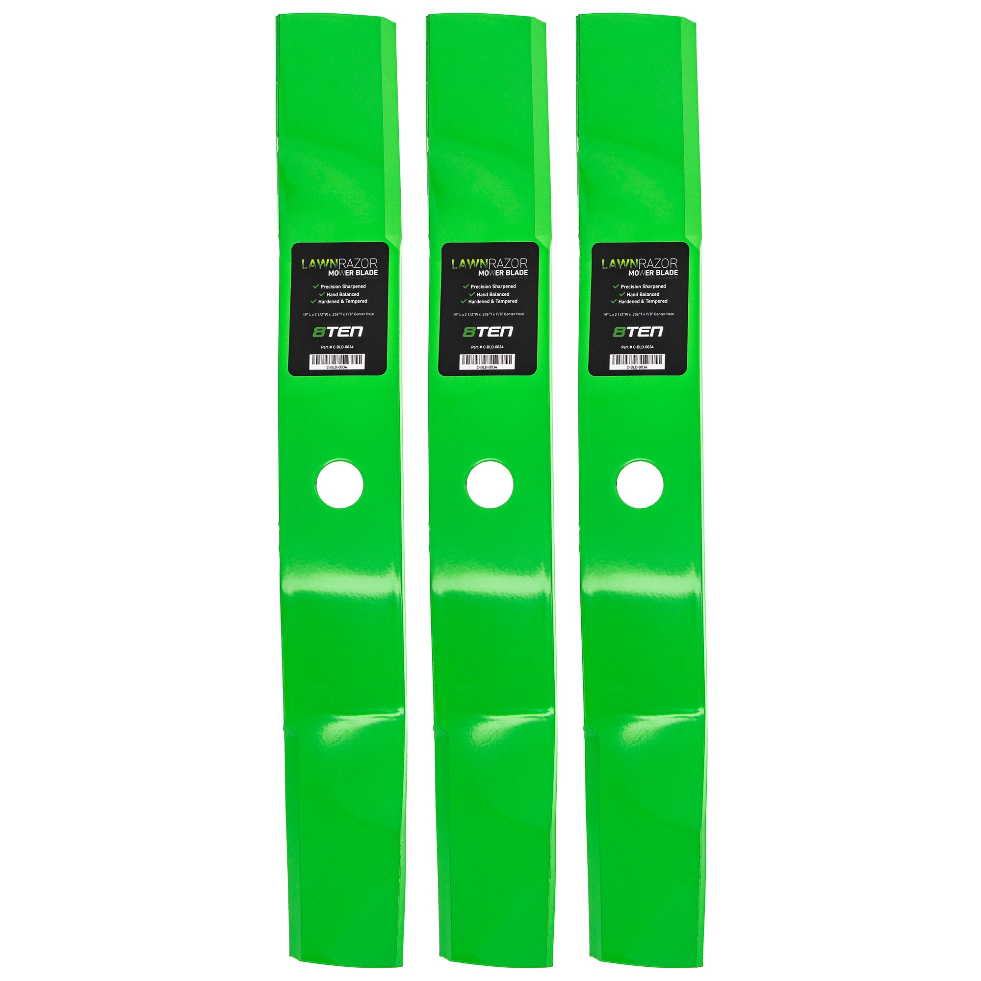 LawnRAZOR LawnRAZOR Medium Lift Blade 3-Pack for zOTHER Walbro Oregon MTD Cub Cadet 8TEN 810-CBL2256D