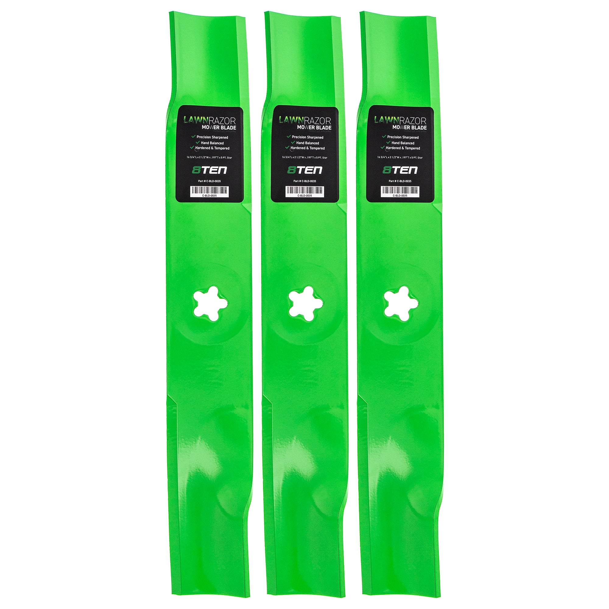 LawnRAZOR LawnRAZOR Mulching Blade 3-Pack for Walbro Oregon MTD Cub Cadet Troy-Bilt 8TEN 810-CBL2257D