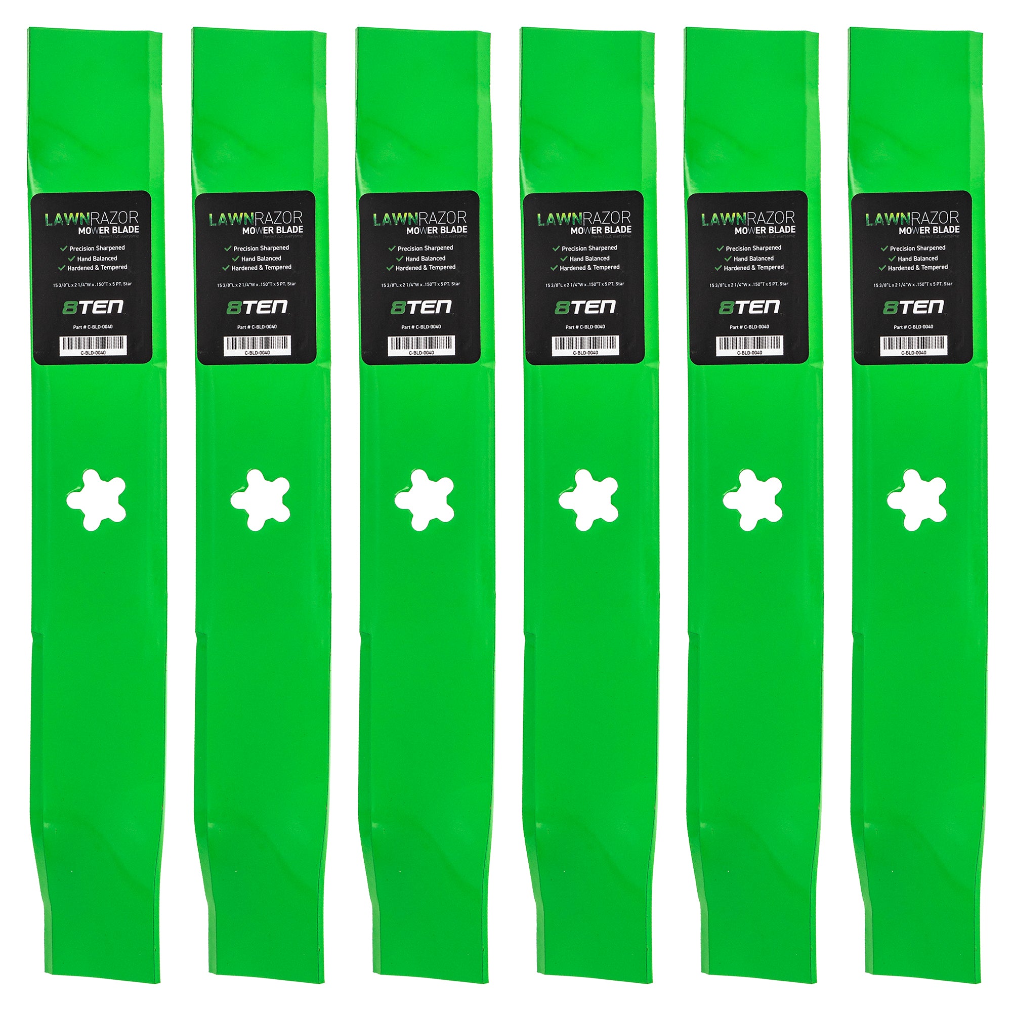 LawnRAZOR LawnRAZOR High Lift Blade 6-Pack for Stens Oregon MTD Cub Cadet Troy-Bilt 8TEN 810-CBL2262D