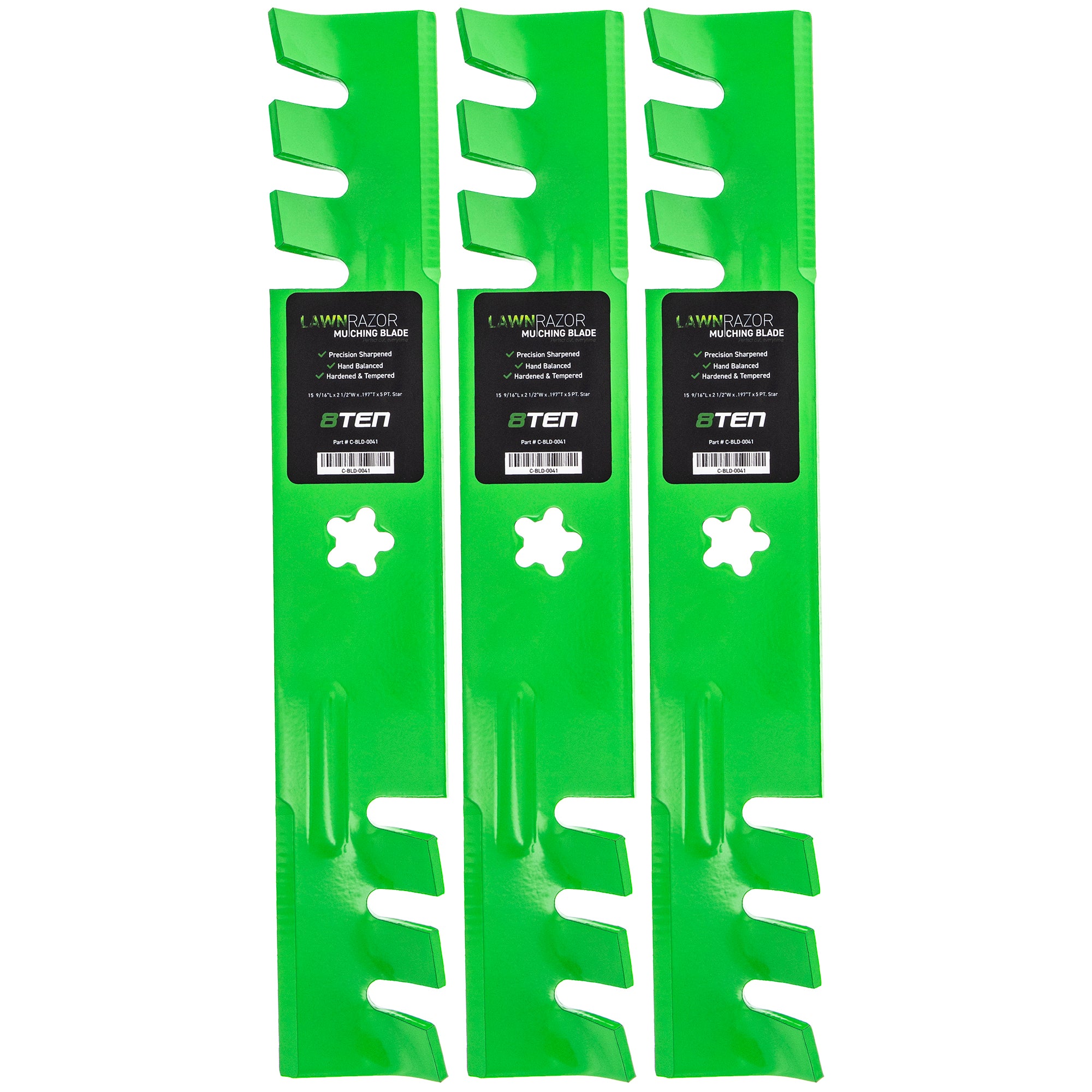 LawnRAZOR LawnRAZOR Toothed Blade 3-Pack for Stens Oregon MTD Cub Cadet Troy-Bilt 8TEN 810-CBL2263D