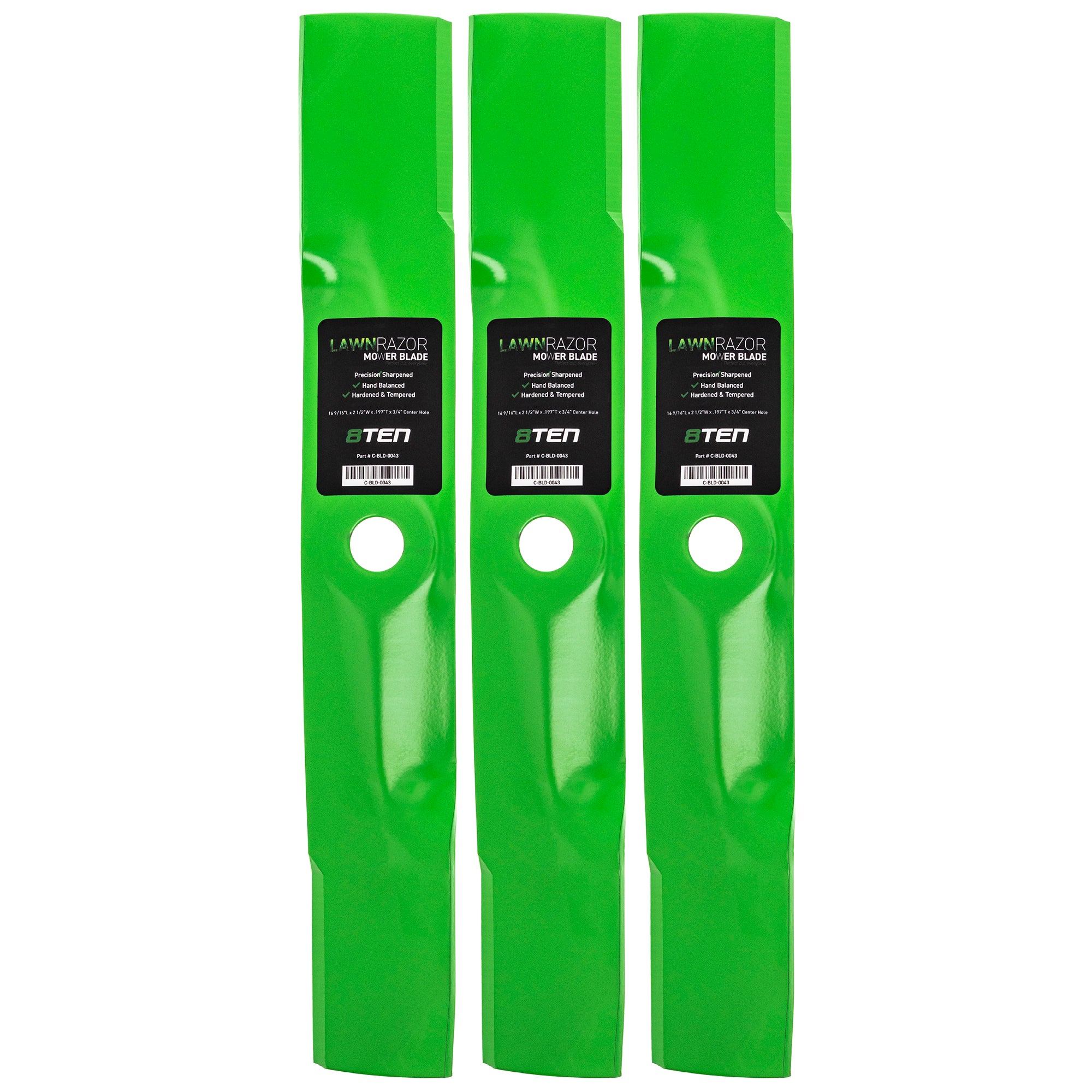 LawnRAZOR LawnRAZOR High Lift Blade 3-Pack for Stens Oregon MTD Cub Cadet Troy-Bilt Lesco 8TEN 810-CBL2265D