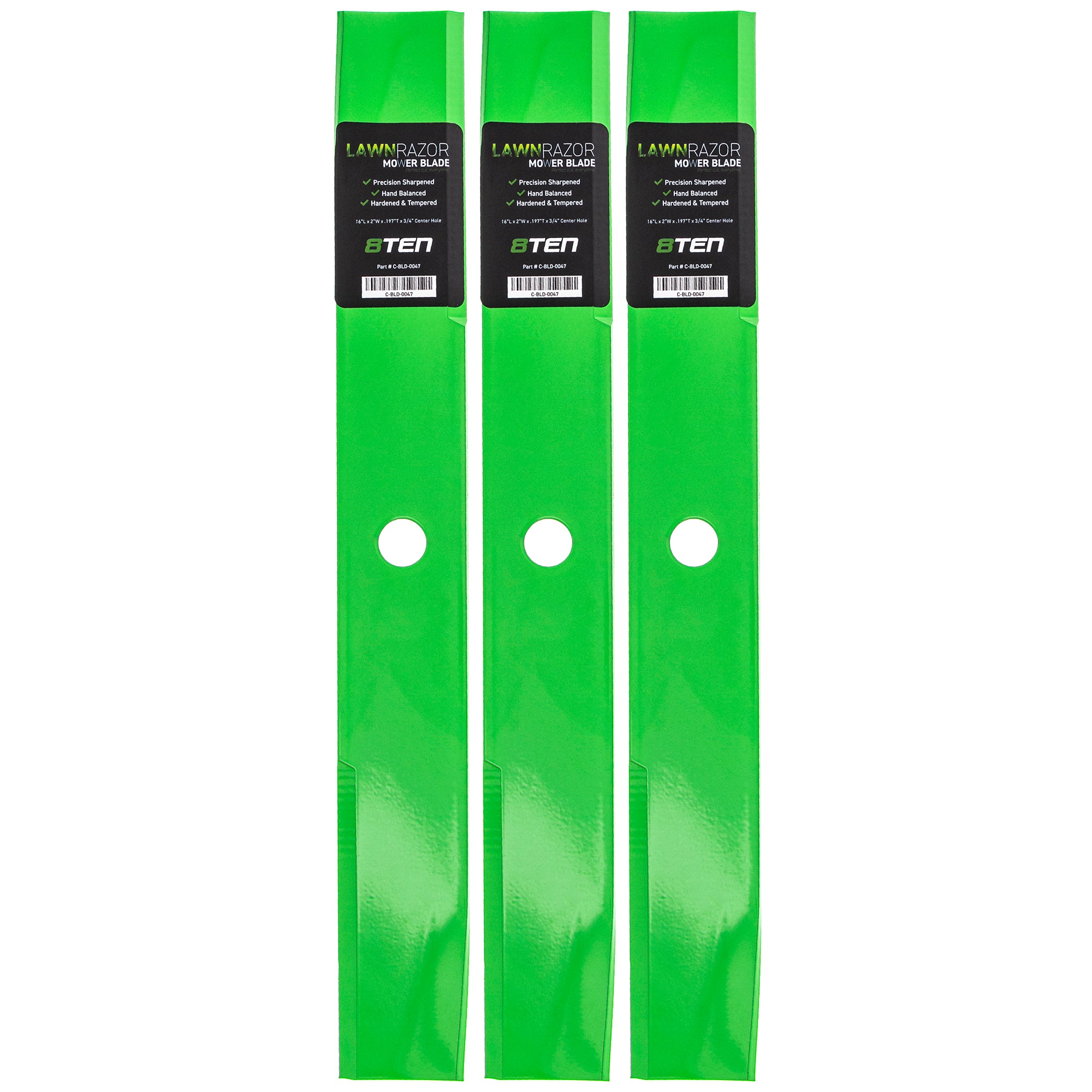 LawnRAZOR LawnRAZOR High Lift Set Blade 3-Pack for Walbro Oregon MTD Cub Cadet Troy-Bilt 8TEN 810-CBL2269D