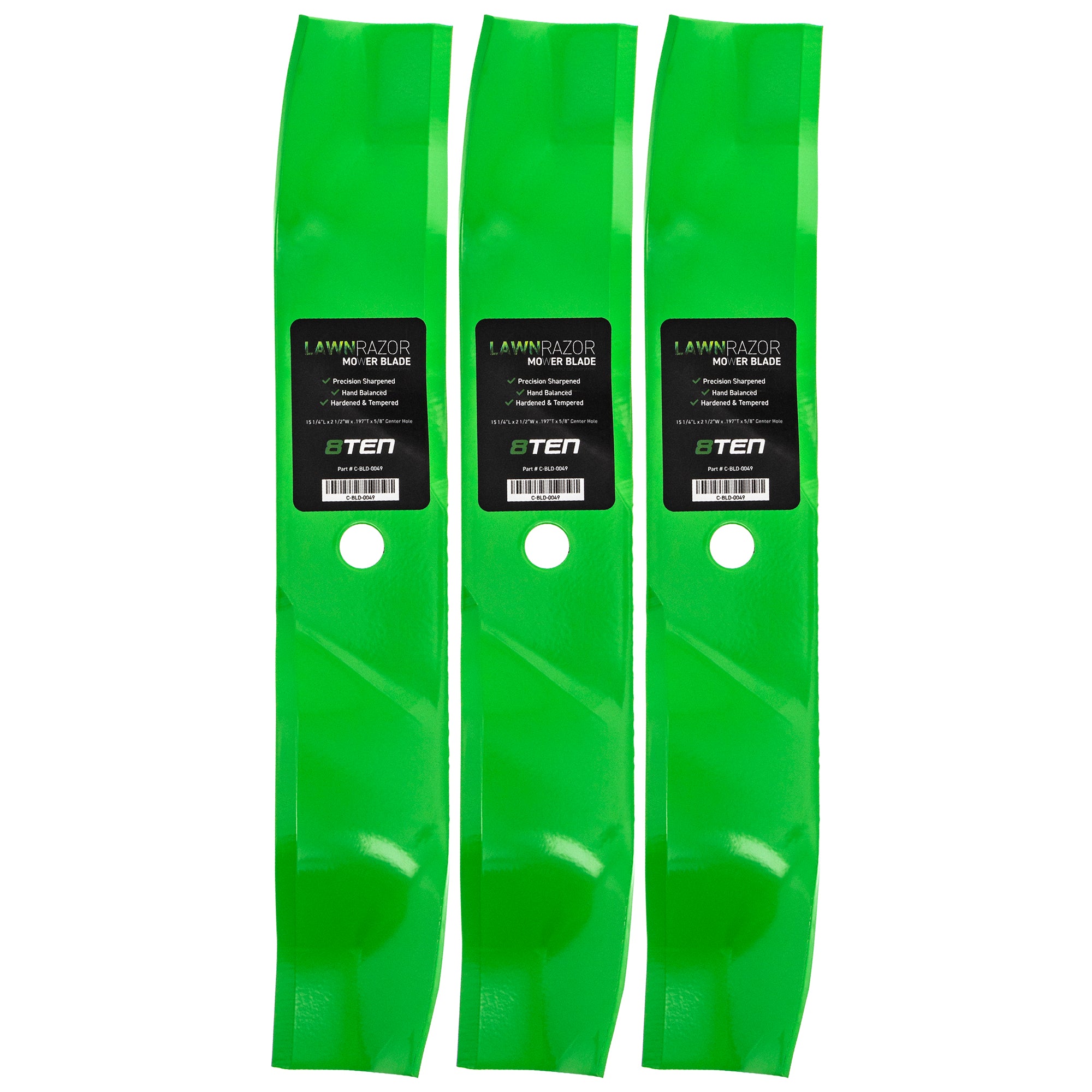 LawnRAZOR LawnRAZOR Mulching Blade 3-Pack for zOTHER Walbro Toro Exmark Stens Oregon MTD 8TEN 810-CBL2261D
