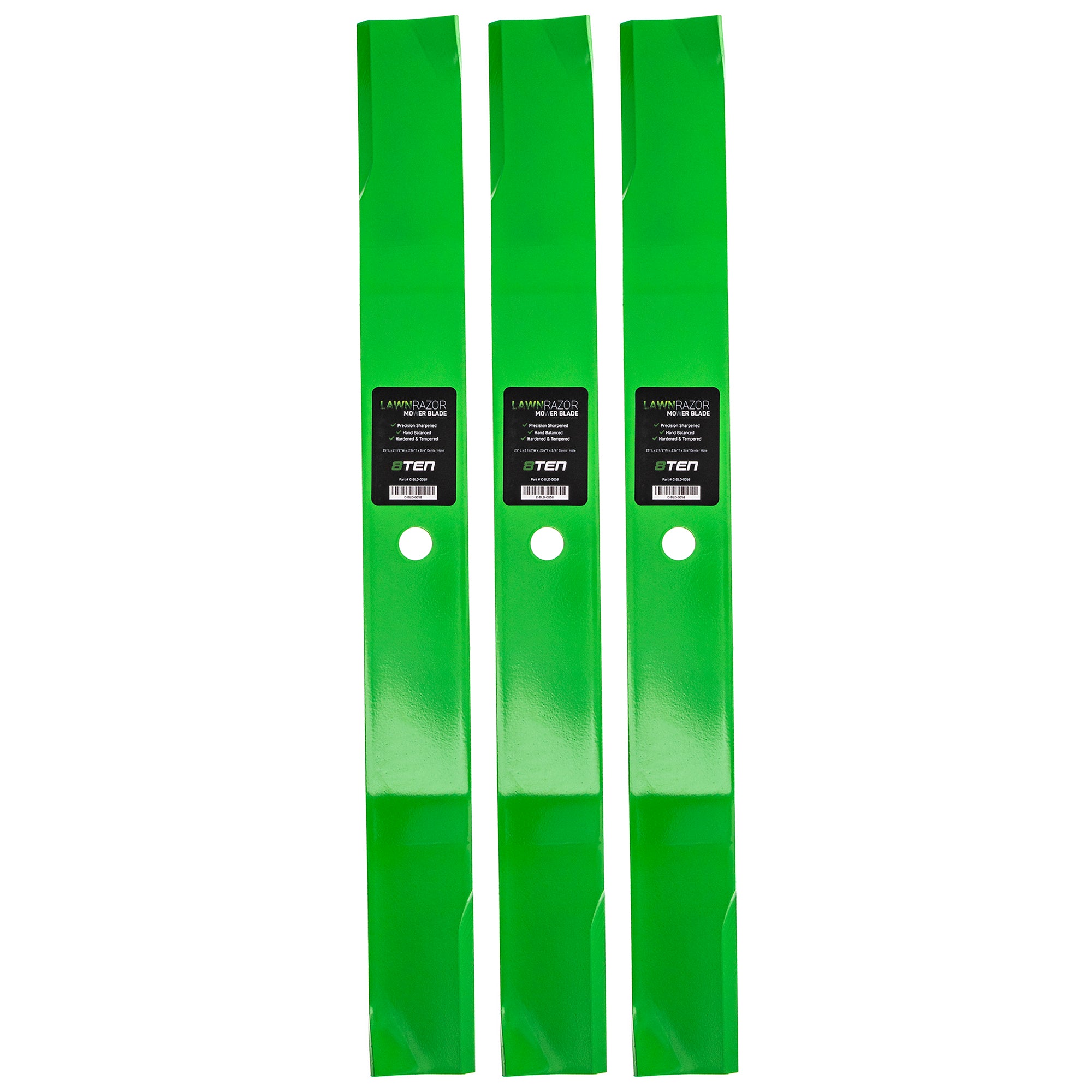LawnRAZOR LawnRAZOR High Lift Blade Set 3-Pack for zOTHER Toro Exmark Stens Oregon Lesco 8TEN 810-CBL2270D