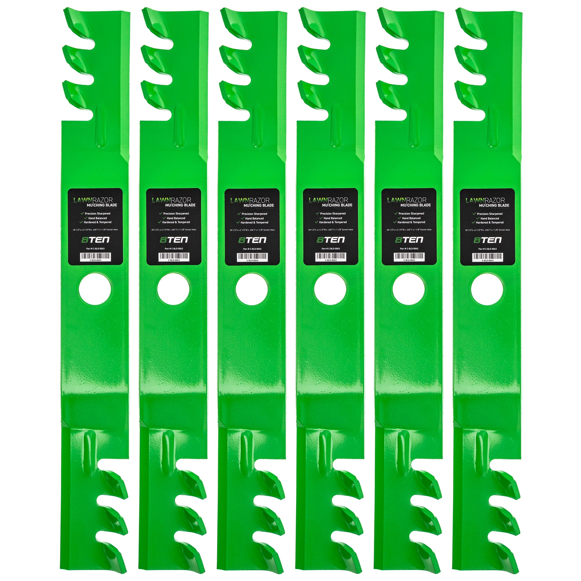 LawnRAZOR LawnRAZOR Toothed Blade 6-Pack for zOTHER Walbro Stens Oregon Lesco KUBOTA 8TEN 810-CBL2285D