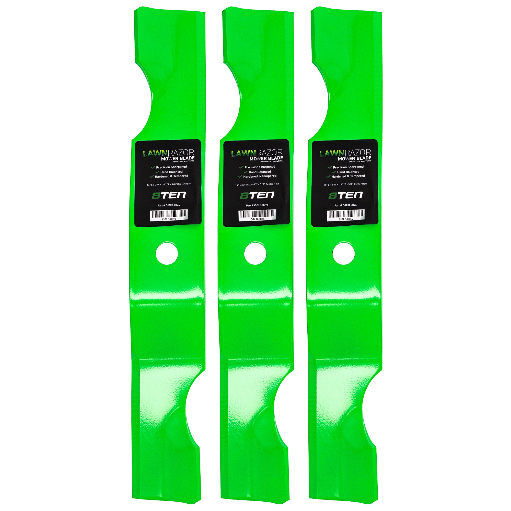 LawnRAZOR LawnRAZOR Notched High Lift Blade 3-Pack for Stens Ariens Gravely ZT Zoom 8TEN 810-CBL2296D