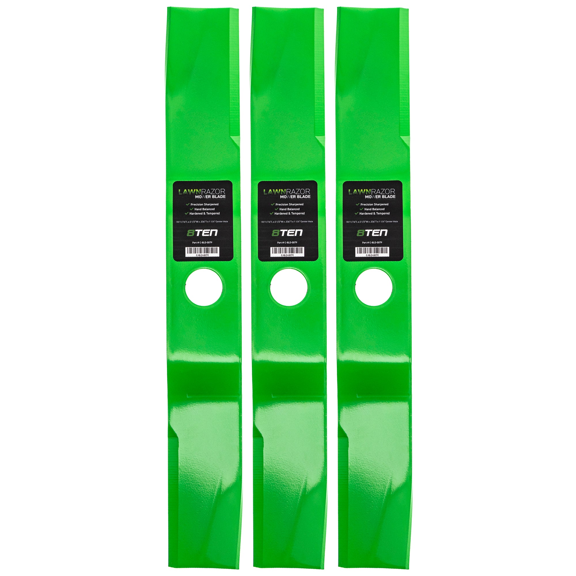 LawnRAZOR LawnRAZOR High Lift Blade 3-Pack for zOTHER Stens Oregon KUBOTA RCK54 G2000 8TEN 810-CBL2291D