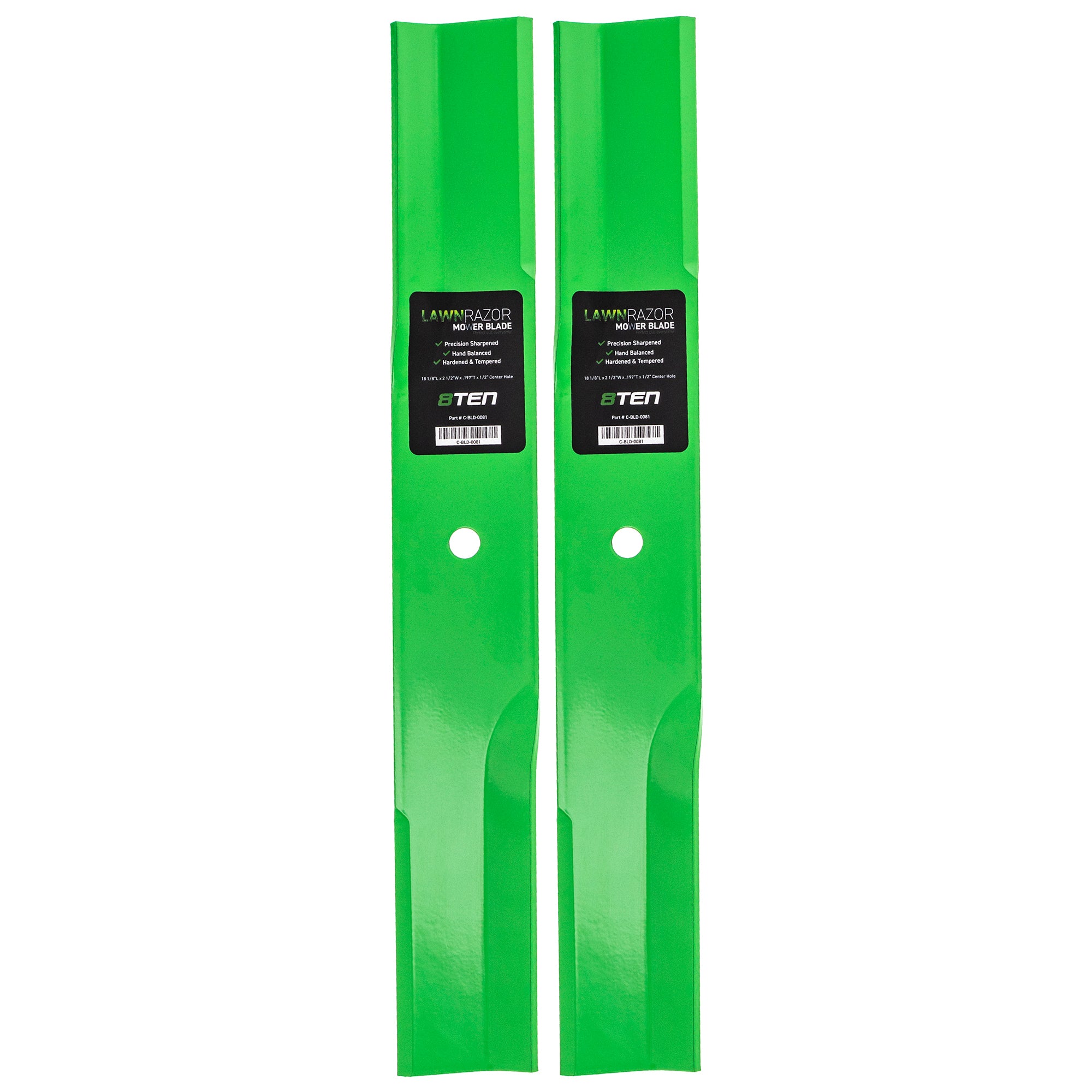 LawnRAZOR LawnRAZOR Mower Blade 2-Pack for Toro Exmark Oregon MTD Cub Cadet Troy-Bilt 8TEN 810-CBL2203D