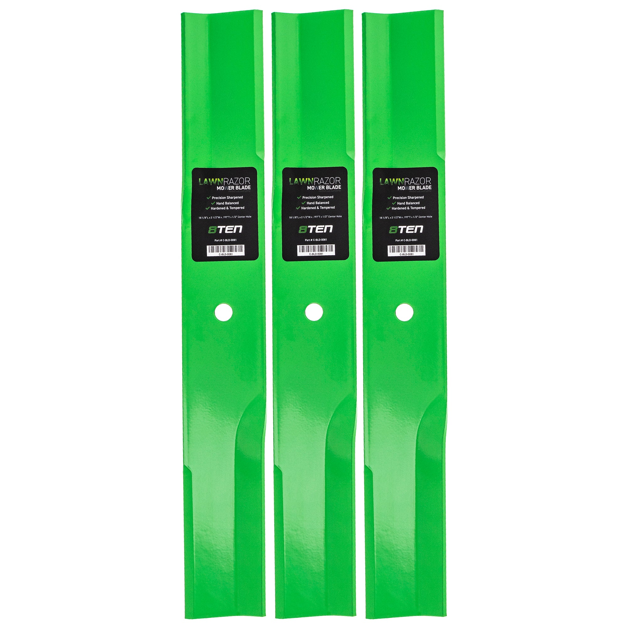 LawnRAZOR LawnRAZOR Mower Blade 3-Pack for Toro Exmark Oregon MTD Cub Cadet Troy-Bilt 8TEN 810-CBL2203D