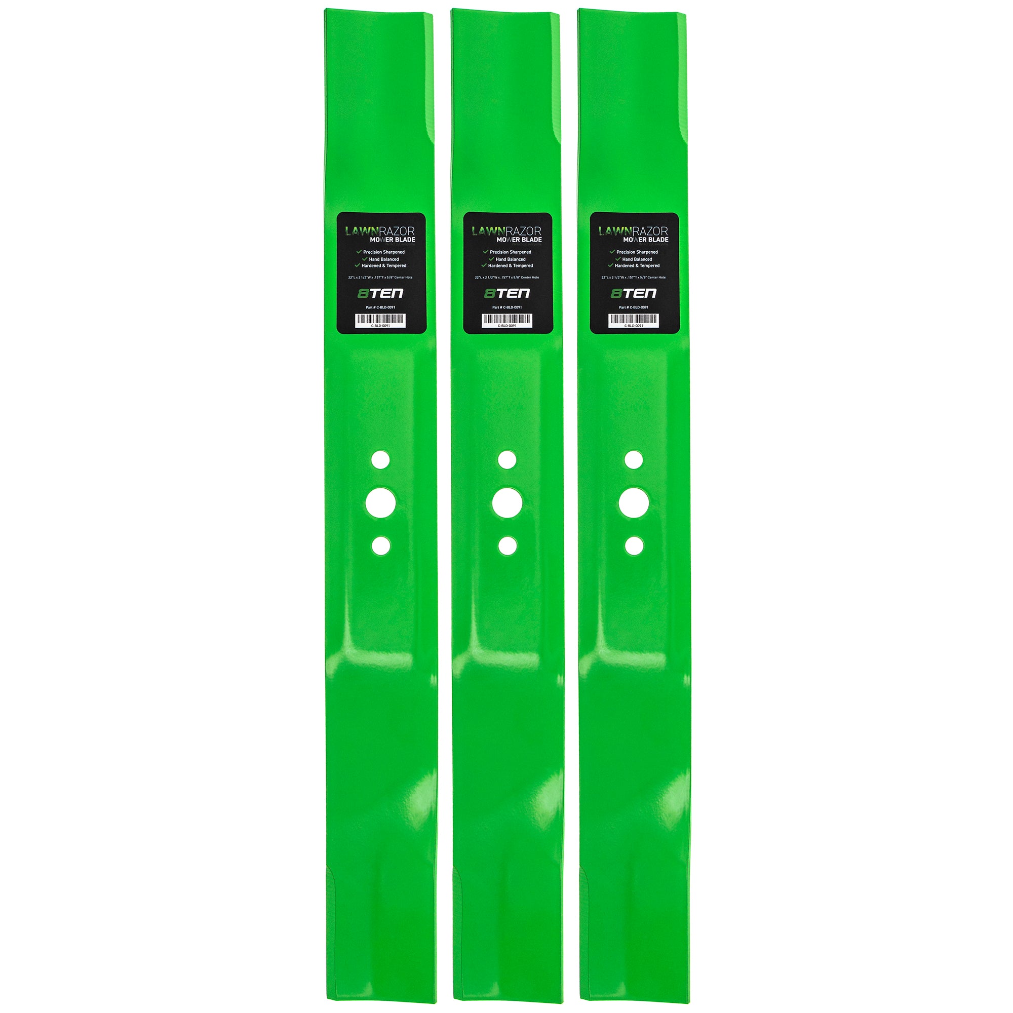 LawnRAZOR LawnRAZOR Medium Lift Blade 3-Pack for Walbro Toro Exmark Stens Oregon MTD Cub 8TEN 810-CBL2213D