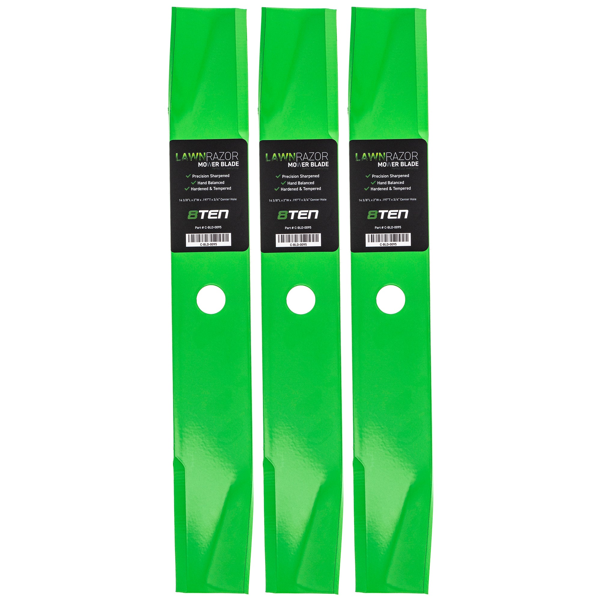 LawnRAZOR LawnRAZOR High Lift Blade 3-Pack for WALKER Walbro Stens Oregon MTD Cub Cadet 8TEN 810-CBL2217D