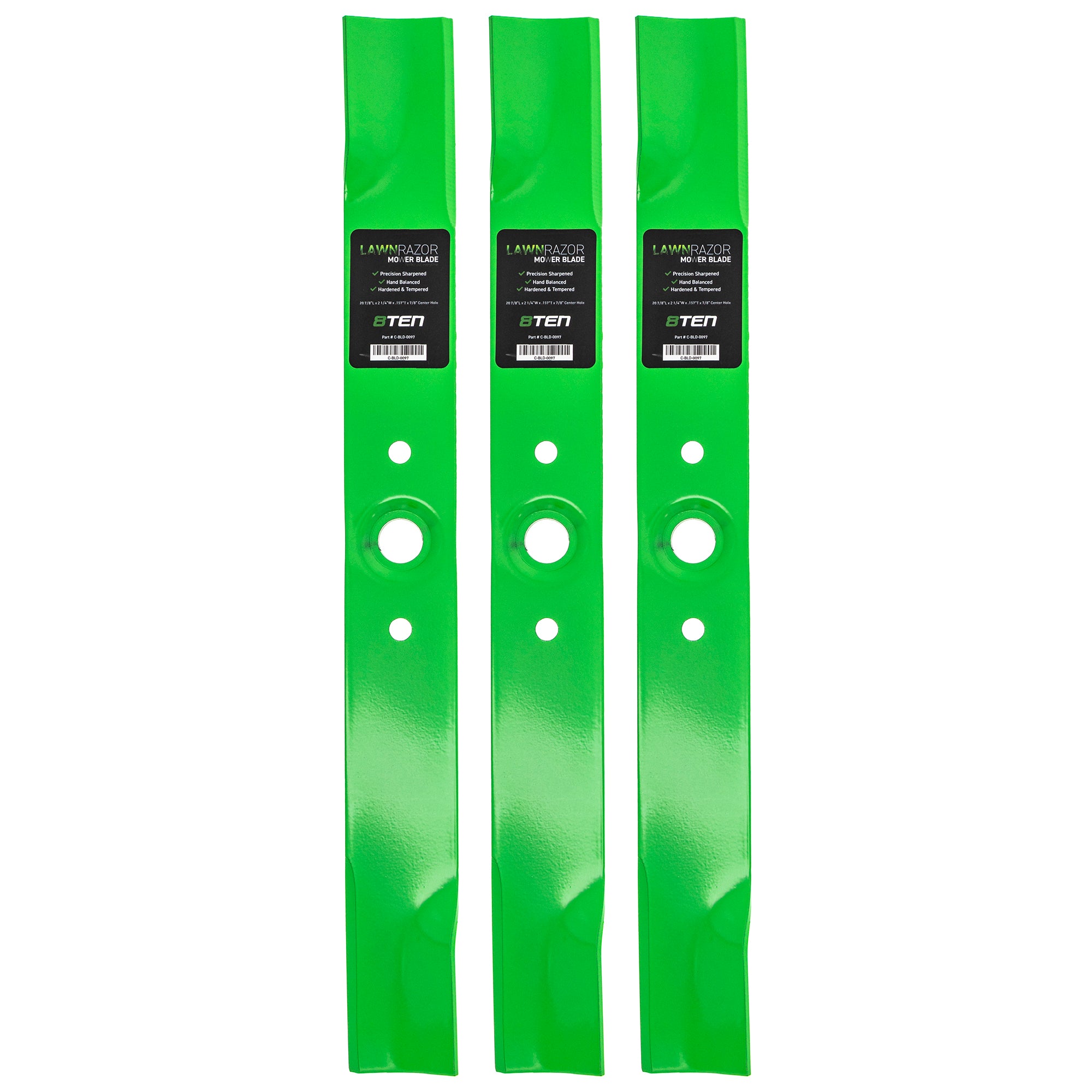 LawnRAZOR LawnRAZOR Mower Blade 3-Pack for Oregon MTD Cub Cadet Troy-Bilt HONDA Honda 8TEN 810-CBL2219D