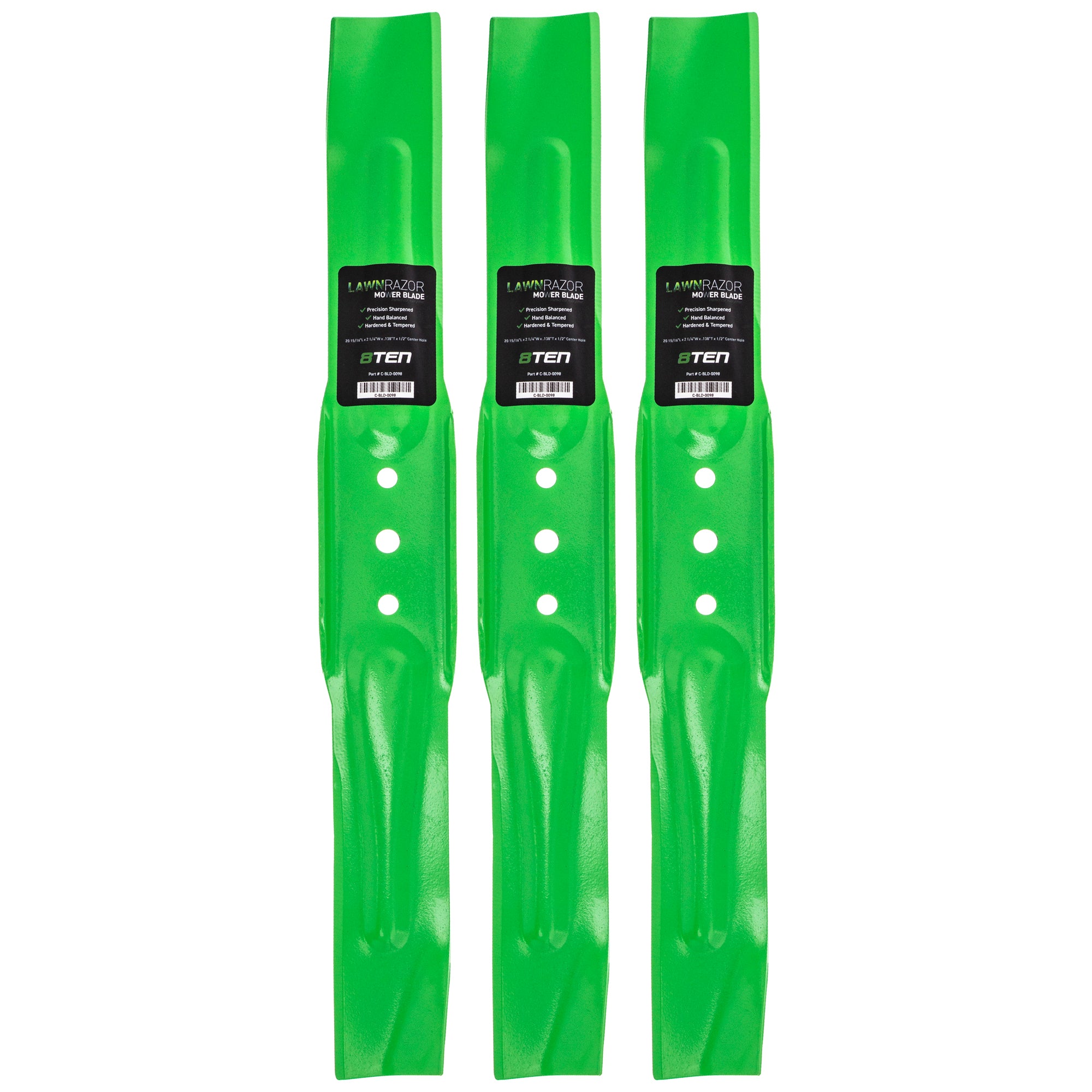 LawnRAZOR LawnRAZOR High Lift Blade 3-Pack for zOTHER Toro Exmark Oregon MTD Cub Cadet 8TEN 810-CBL2210D