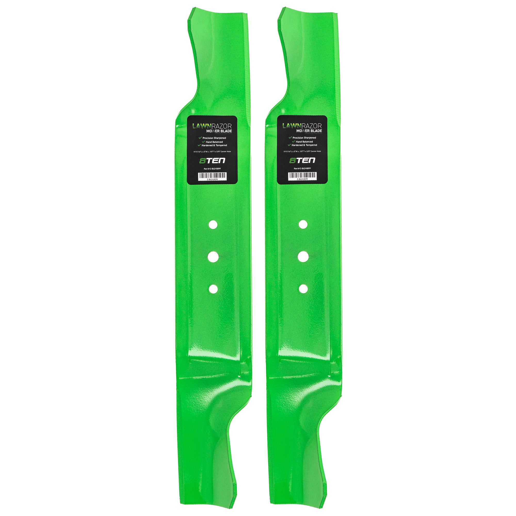 LawnRAZOR LawnRAZOR Notched High Lift Blade 2-Pack for Stens Oregon MTD Cub Cadet 8TEN 810-CBL2211D