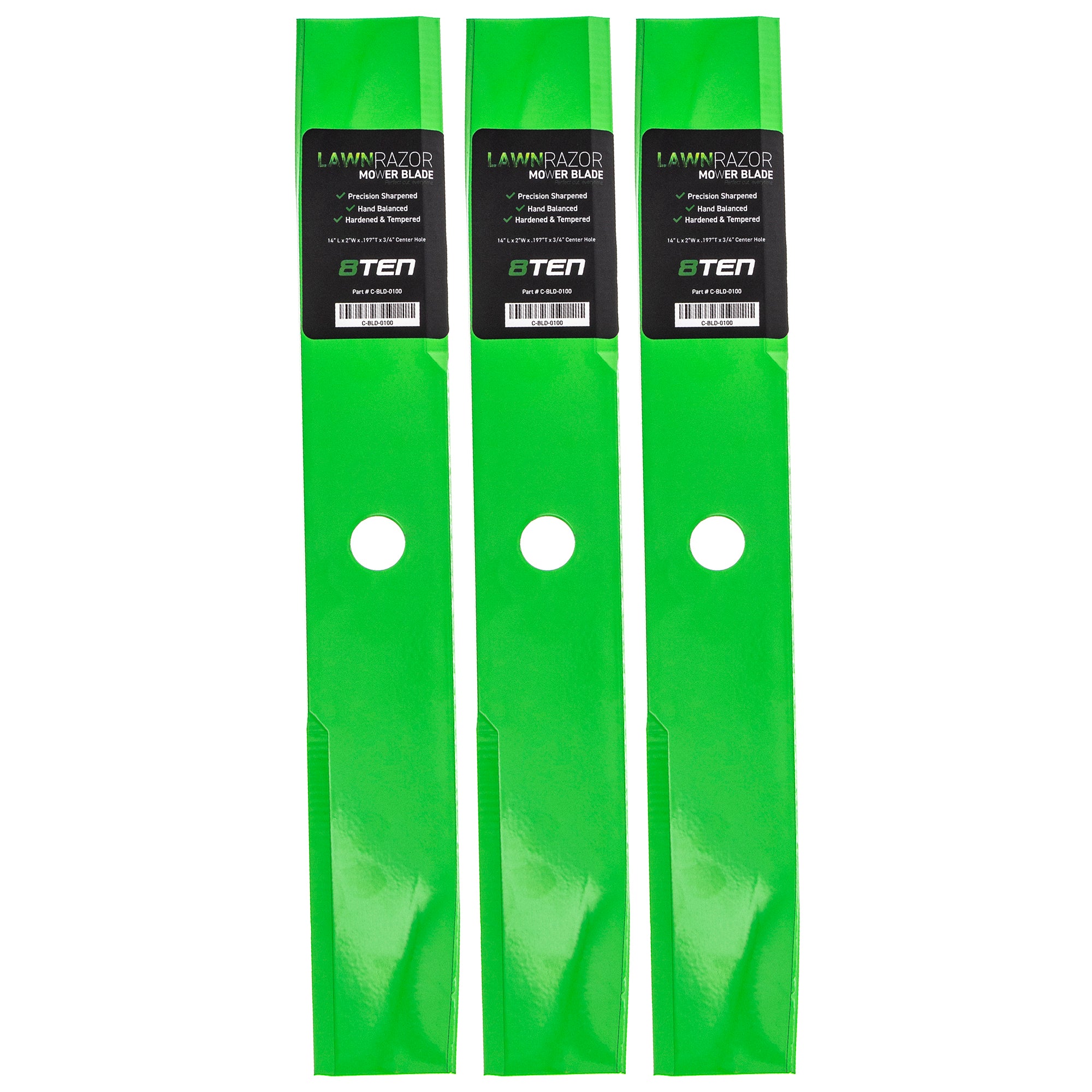 LawnRAZOR LawnRAZOR Notched High Lift Blade 3-Pack for zOTHER Stens Oregon Lesco John 8TEN 810-CBL2322D