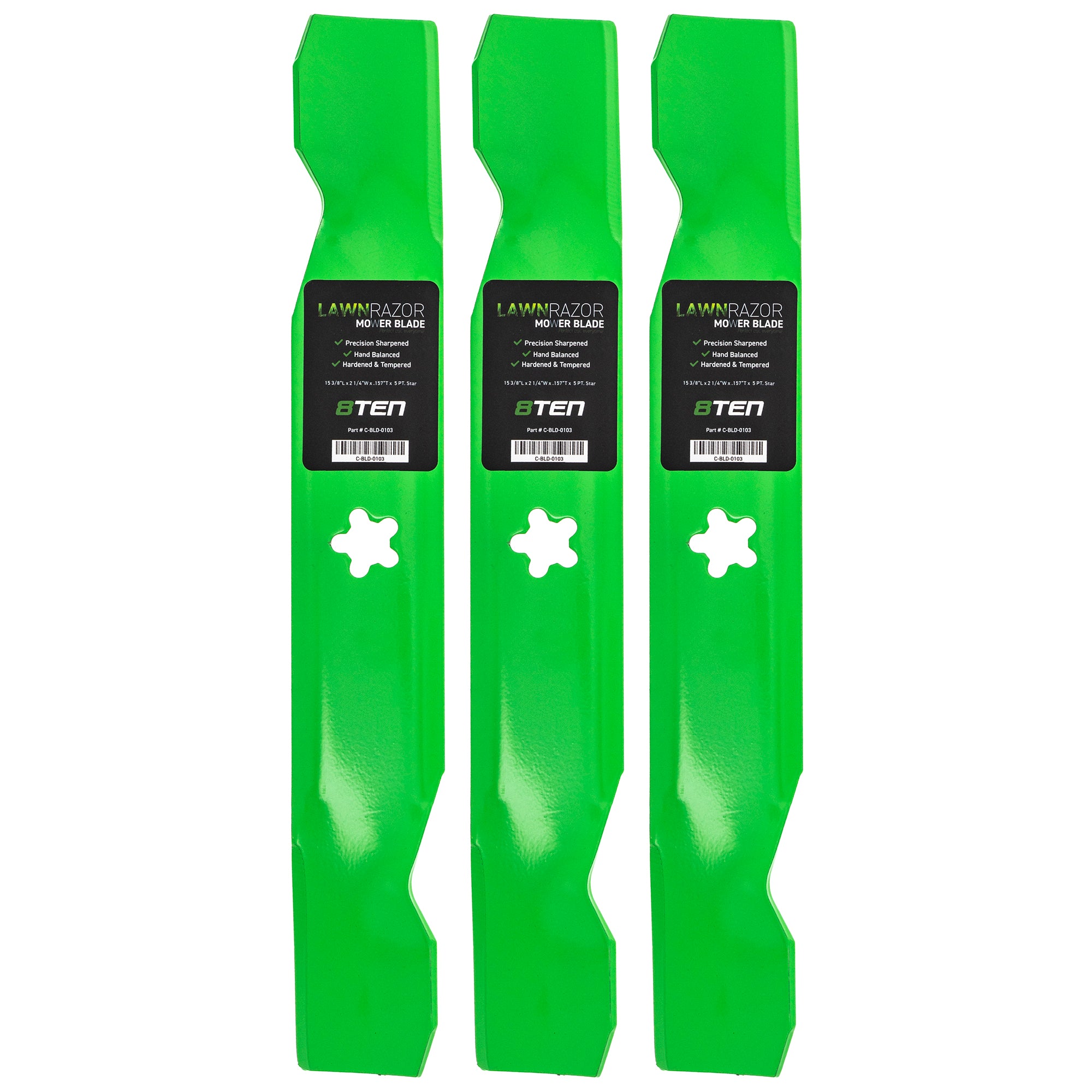 LawnRAZOR LawnRAZOR Notched High Lift Blade 3-Pack for Stens Oregon MTD Cub Cadet 8TEN 810-CBL2325D