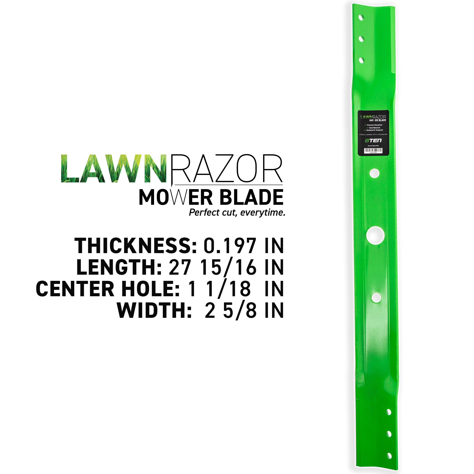 8TEN 810-CBL2327D LawnRAZOR High Lift Blade for Walbro Stens Snapper