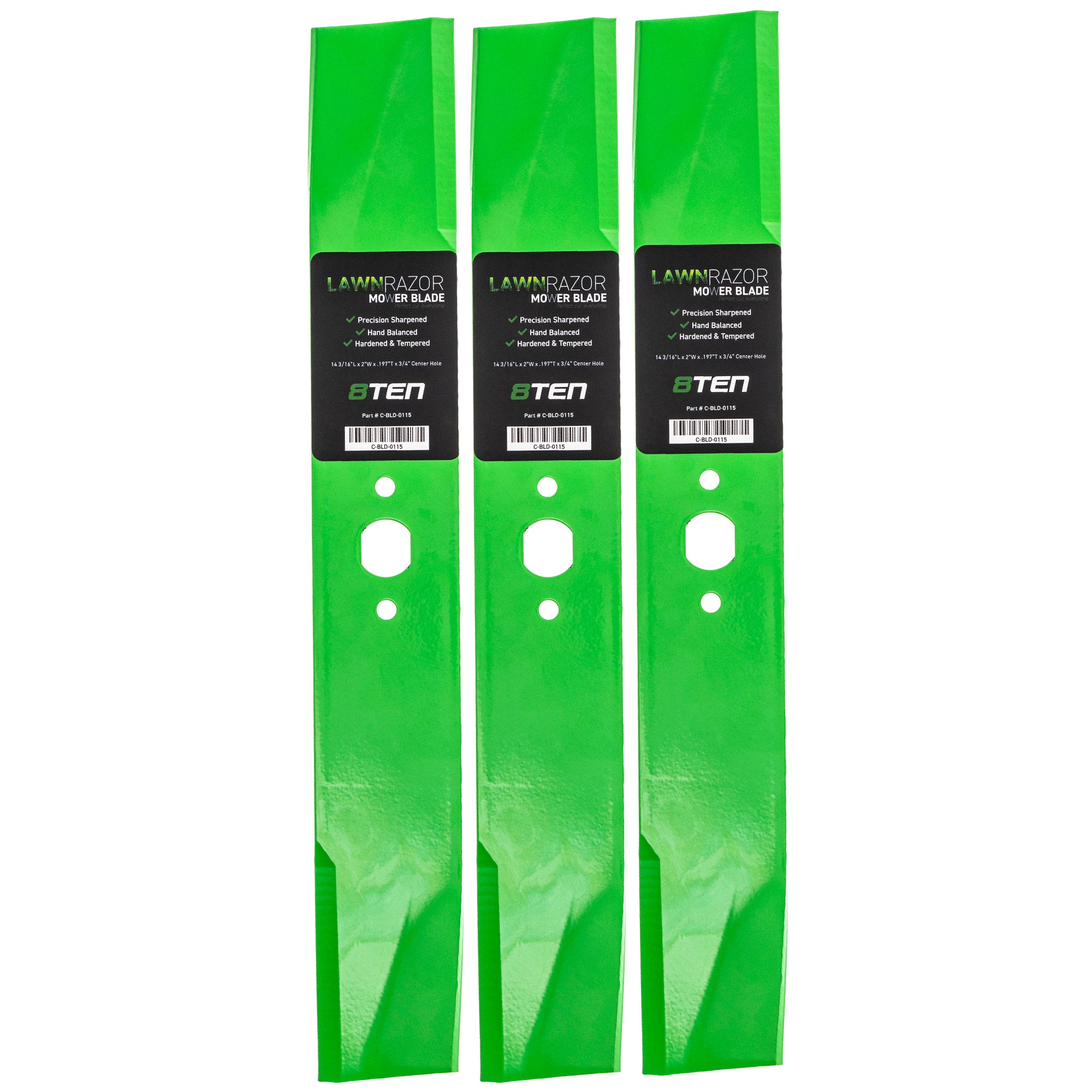 LawnRAZOR LawnRAZOR Medium Lift Blade 3-Pack for Walbro Toro Exmark Stens Oregon MTD Cub 8TEN 810-CBL2337D