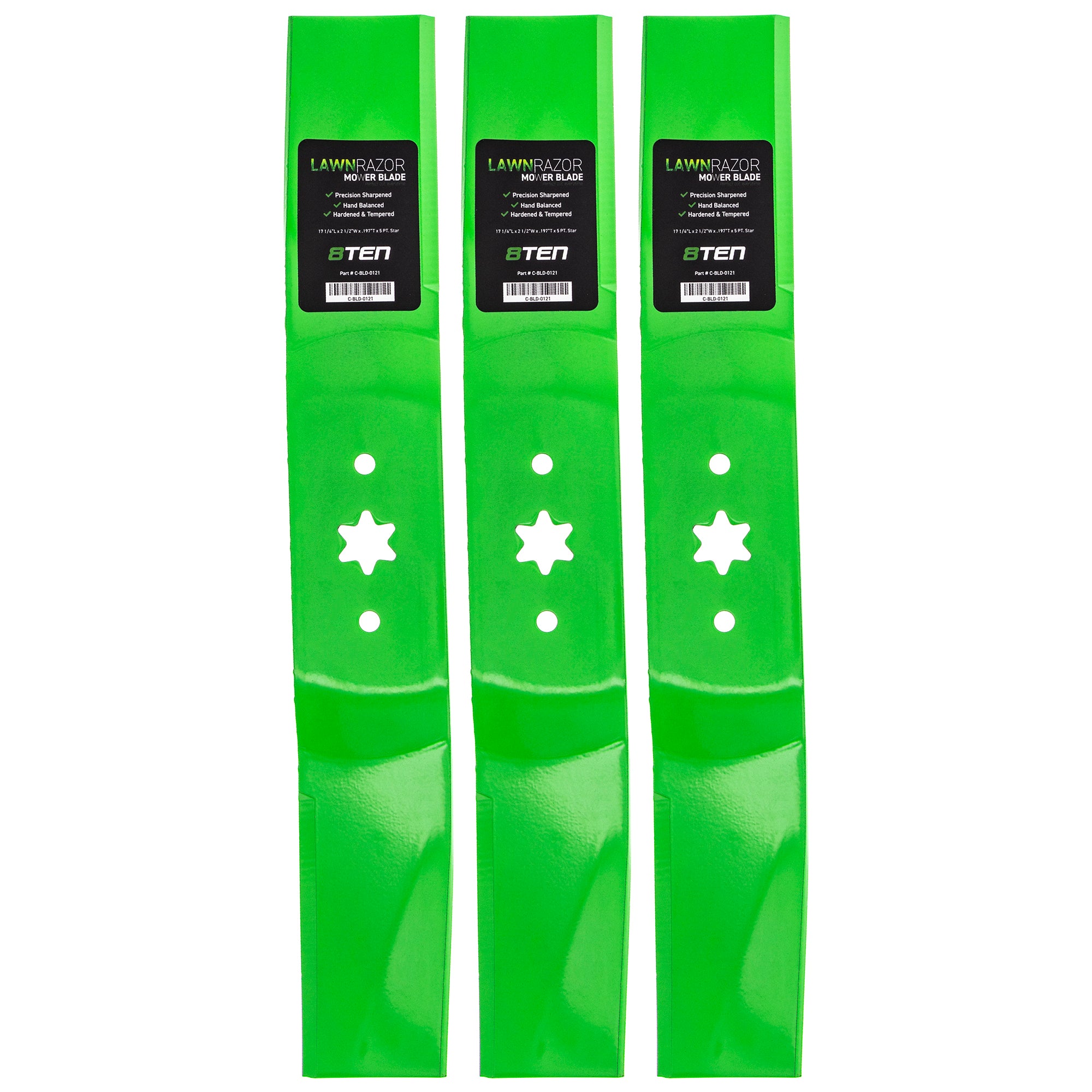 LawnRAZOR LawnRAZOR High Lift Blade 3-Pack for Stens Oregon MTD Cub Cadet Troy-Bilt 8TEN 810-CBL2343D