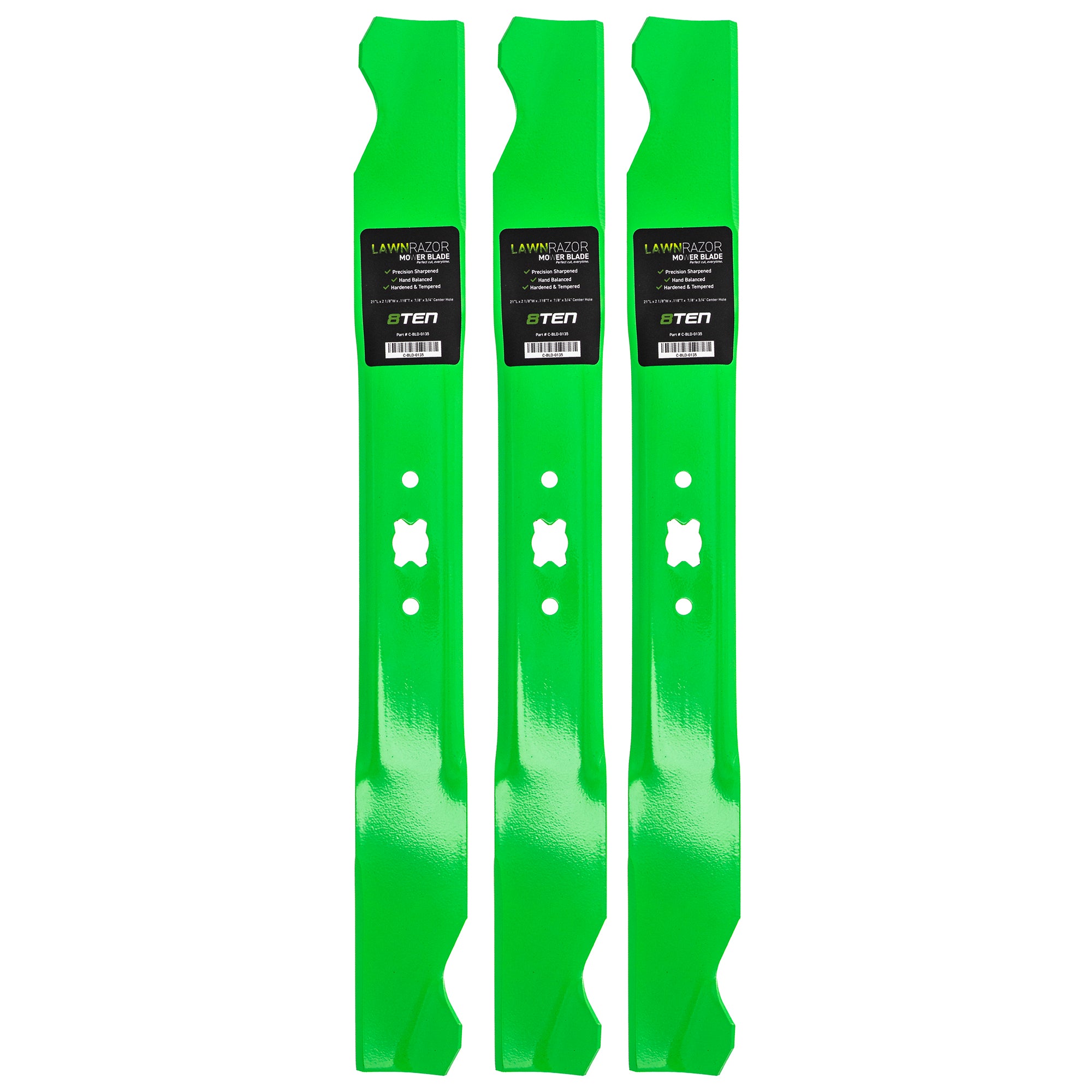 LawnRAZOR LawnRAZOR High Lift Blade 3-Pack for Stens Oregon MTD Cub Cadet Troy-Bilt E459 8TEN 810-CBL2357D