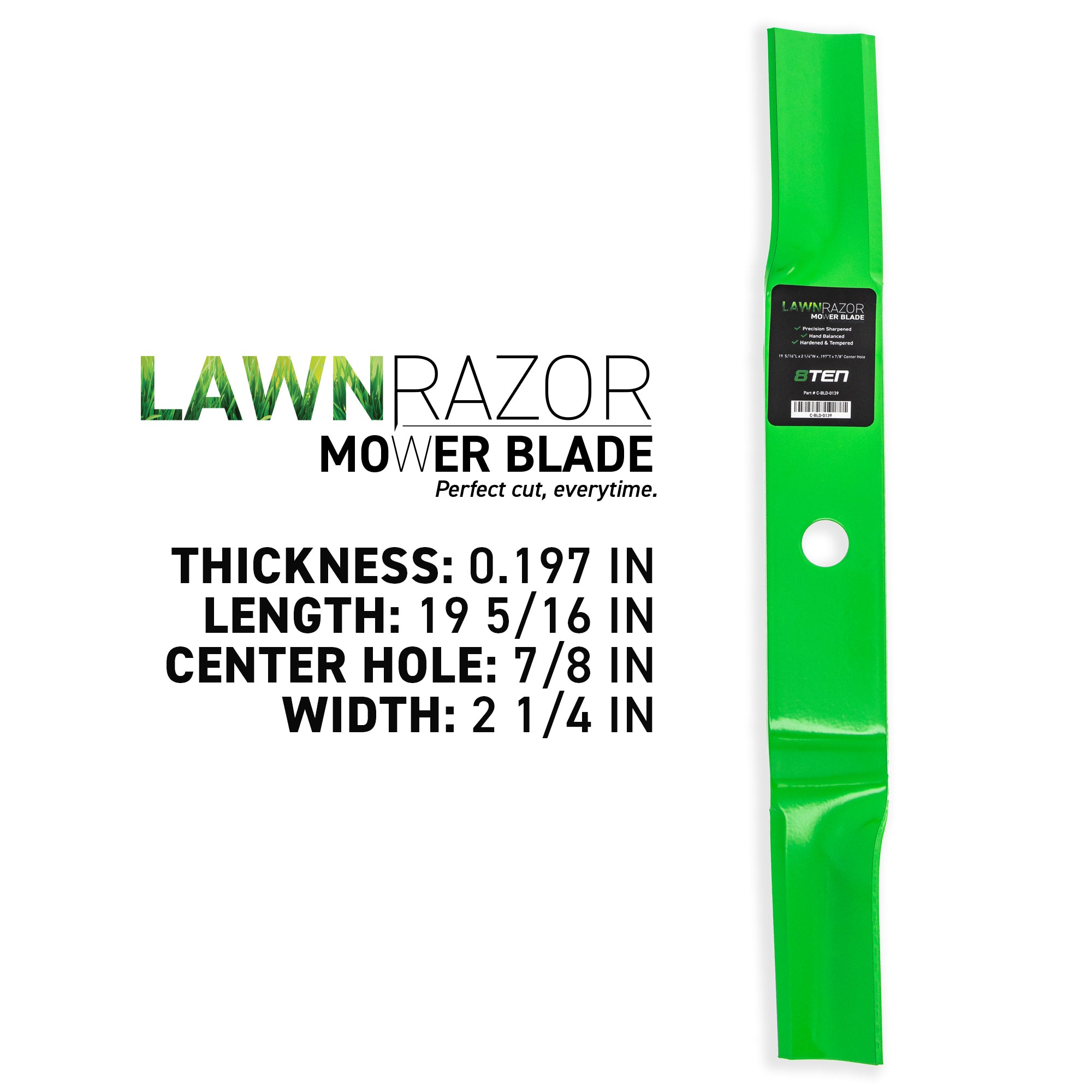 8TEN LawnRAZOR High Lift Blade 2-Pack 91742HT