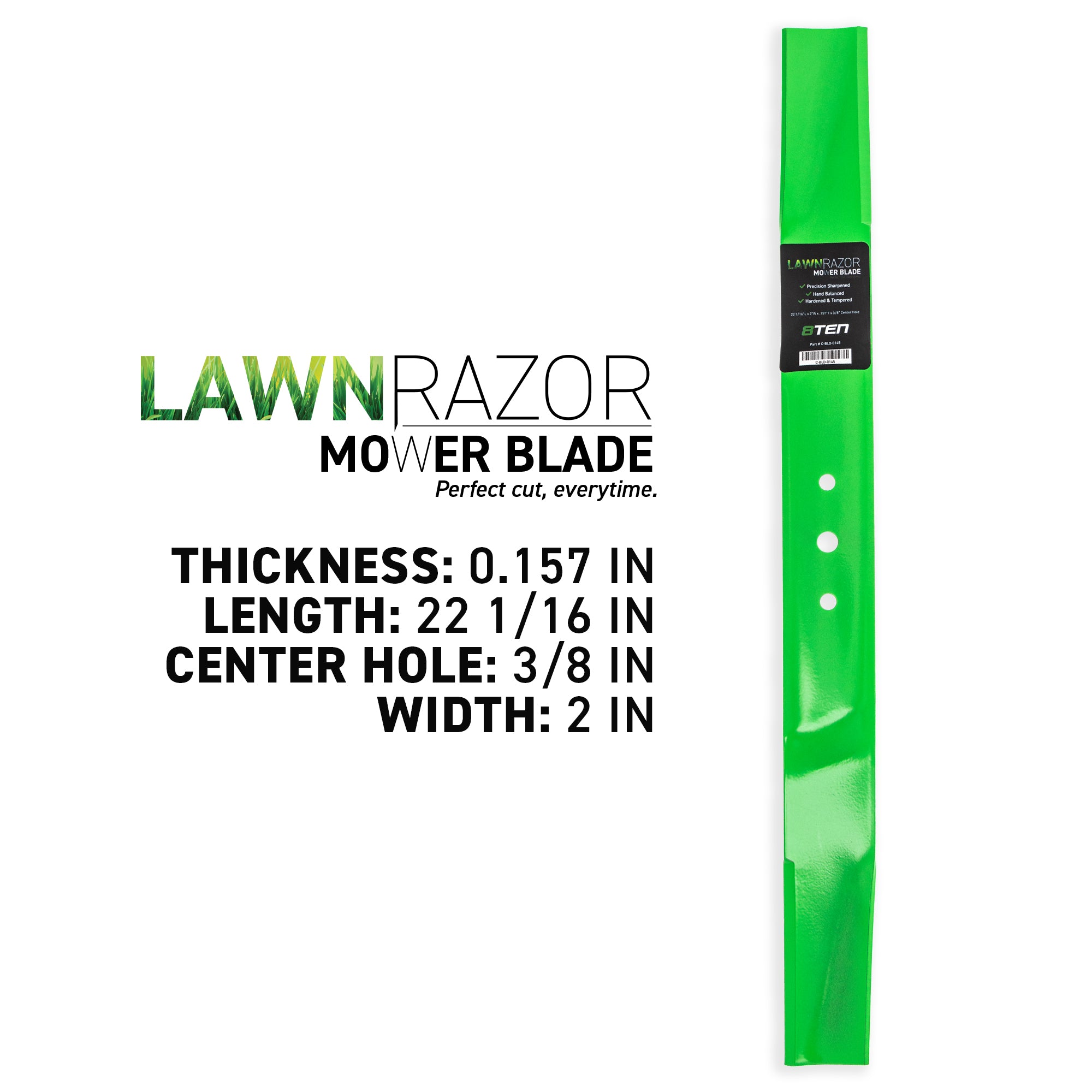 8TEN LawnRAZOR High Lift Blade 3-Pack 942-0125B
