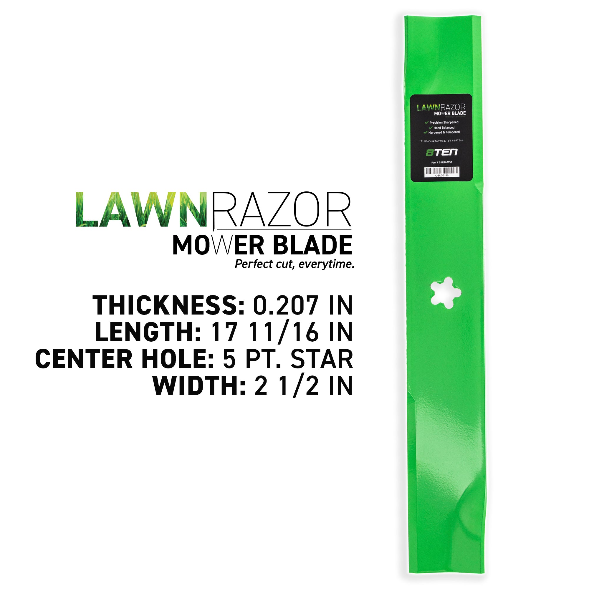 8TEN 810-CBL2372D LawnRAZOR High Lift Blade 1-Pack for zOTHER Toro