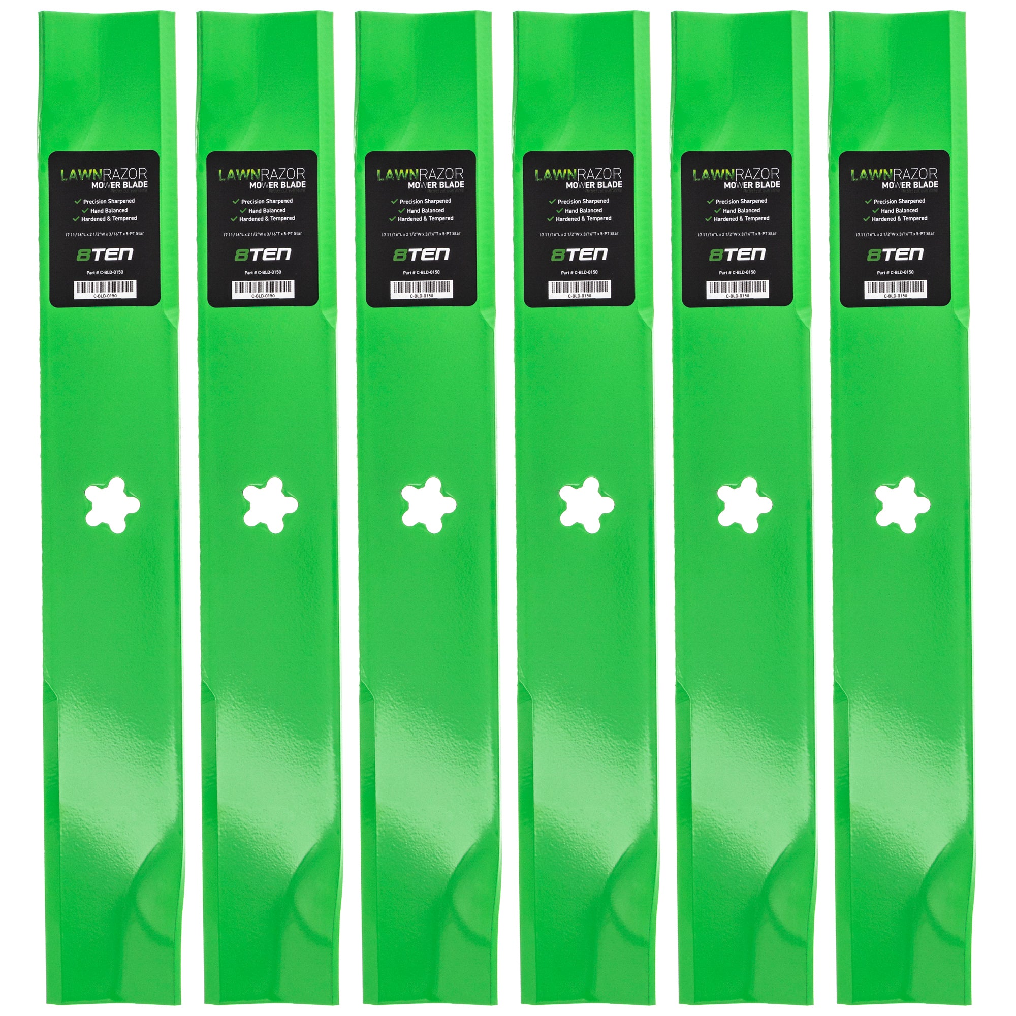 LawnRAZOR LawnRAZOR High Lift Blade 6-Pack for Stens Oregon MTD Cub Cadet Troy-Bilt 8TEN 810-CBL2372D