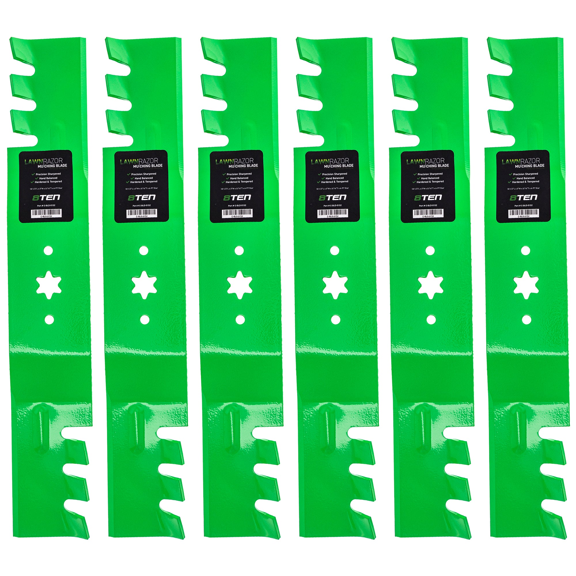LawnRAZOR LawnRAZOR Toothed Blade 6-Pack for Toro Exmark Stens Oregon MTD Cub Cadet 8TEN 810-CBL2374D