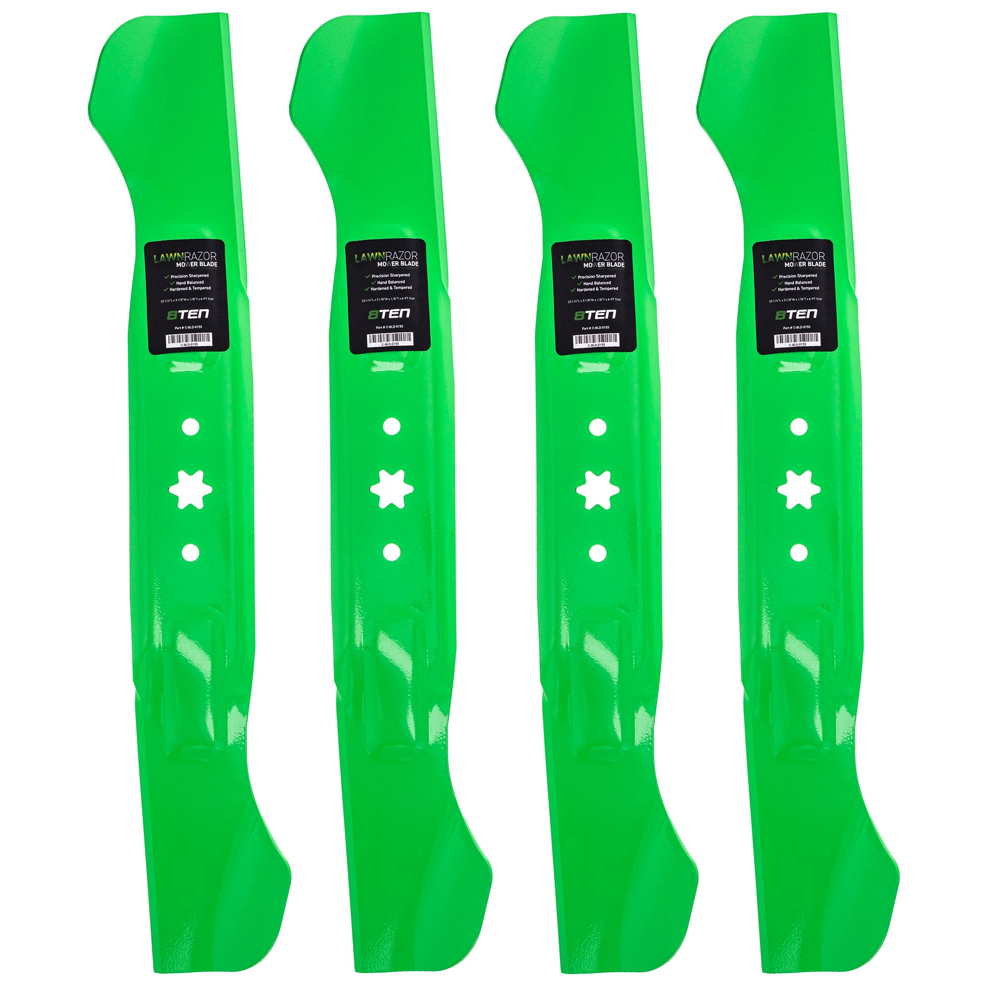 LawnRAZOR LawnRAZOR Notched High Lift 4-Pack for Stens Oregon MTD Cub Cadet Troy-Bilt 8TEN 810-CBL2377D