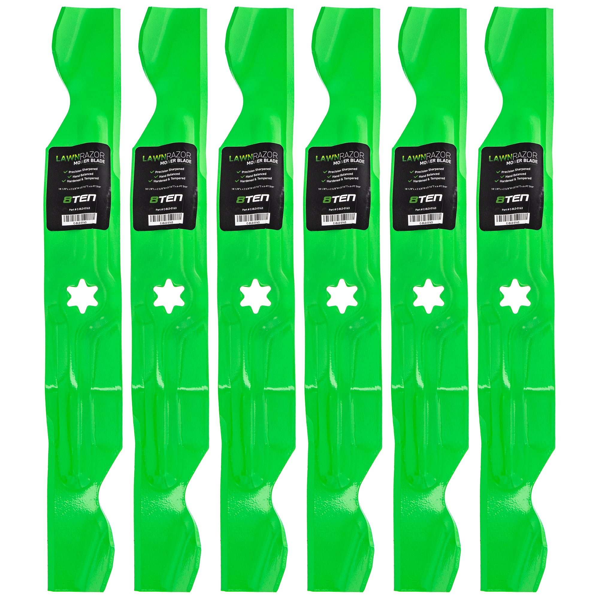 LawnRAZOR LawnRAZOR Mulching Blade 6-Pack for zOTHER Toro Exmark Stens Oregon MTD Cub 8TEN 810-CBL2385D
