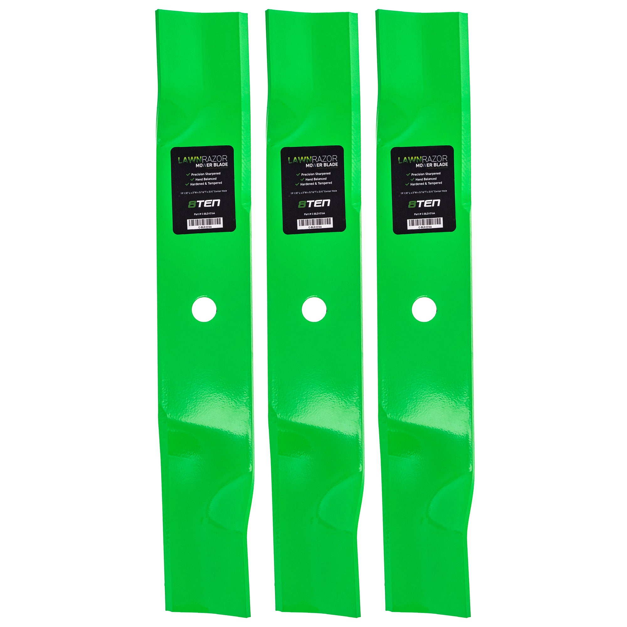 LawnRAZOR LawnRAZOR High Lift Blade 3-Pack for Walbro Stens Oregon MTD Cub Cadet Troy-Bilt 8TEN 810-CBL2386D