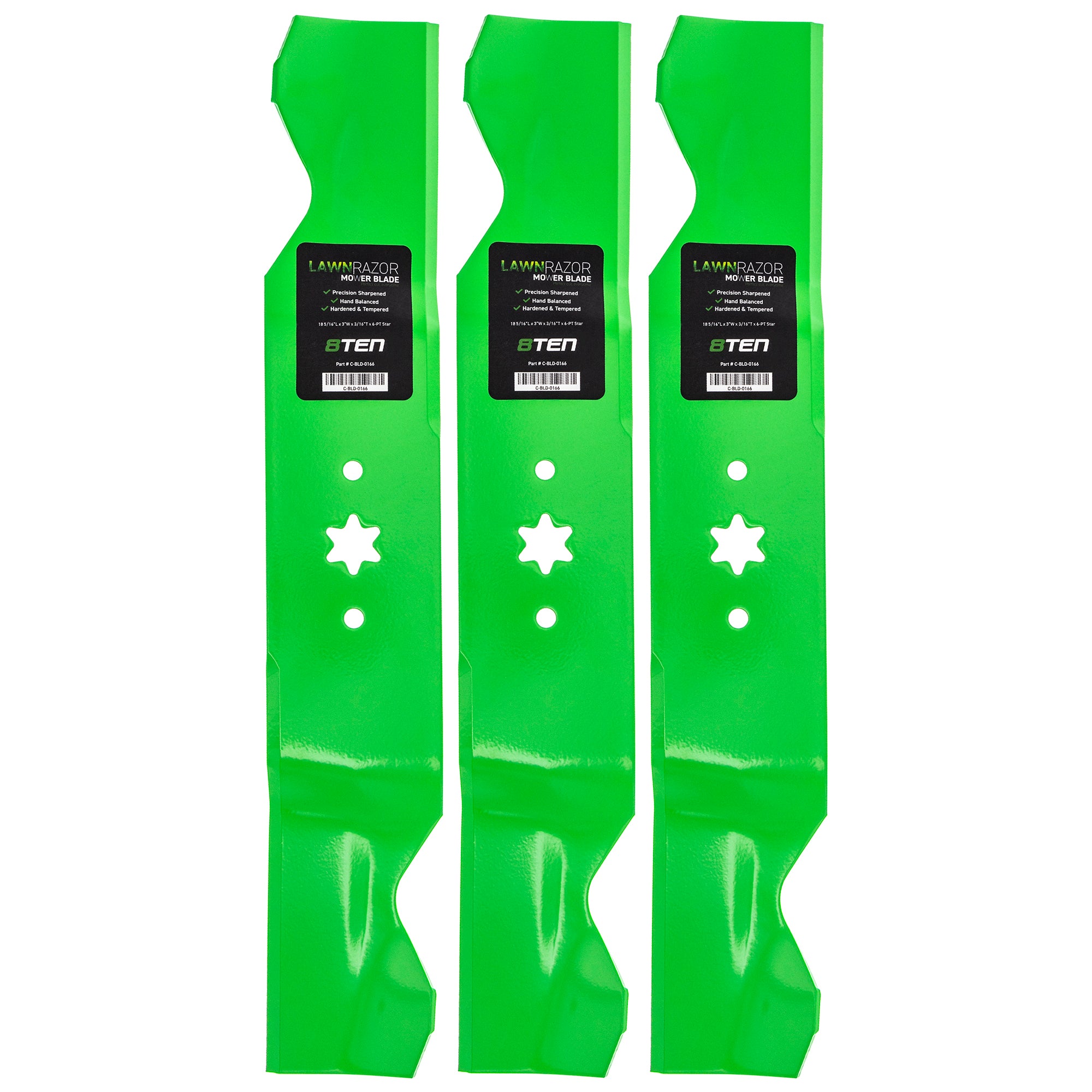LawnRAZOR LawnRAZOR Notched High Lift Blade Set 3-Pack for Toro Exmark Stens Oregon MTD 8TEN 810-CBL2388D