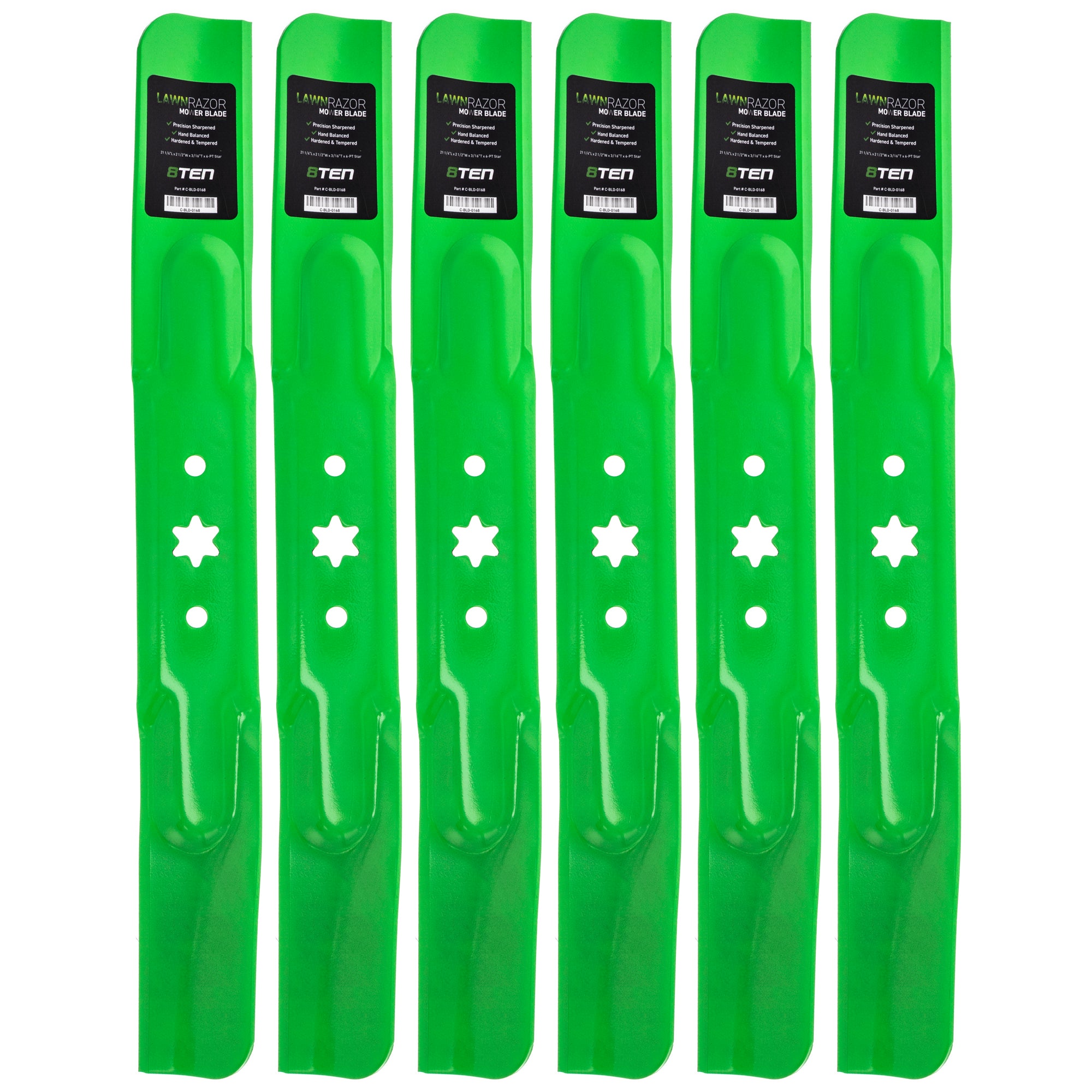 LawnRAZOR LawnRAZOR High Lift Blade 6-Pack for Stens Oregon MTD Cub Cadet Troy-Bilt TB42 8TEN 810-CBL2380D