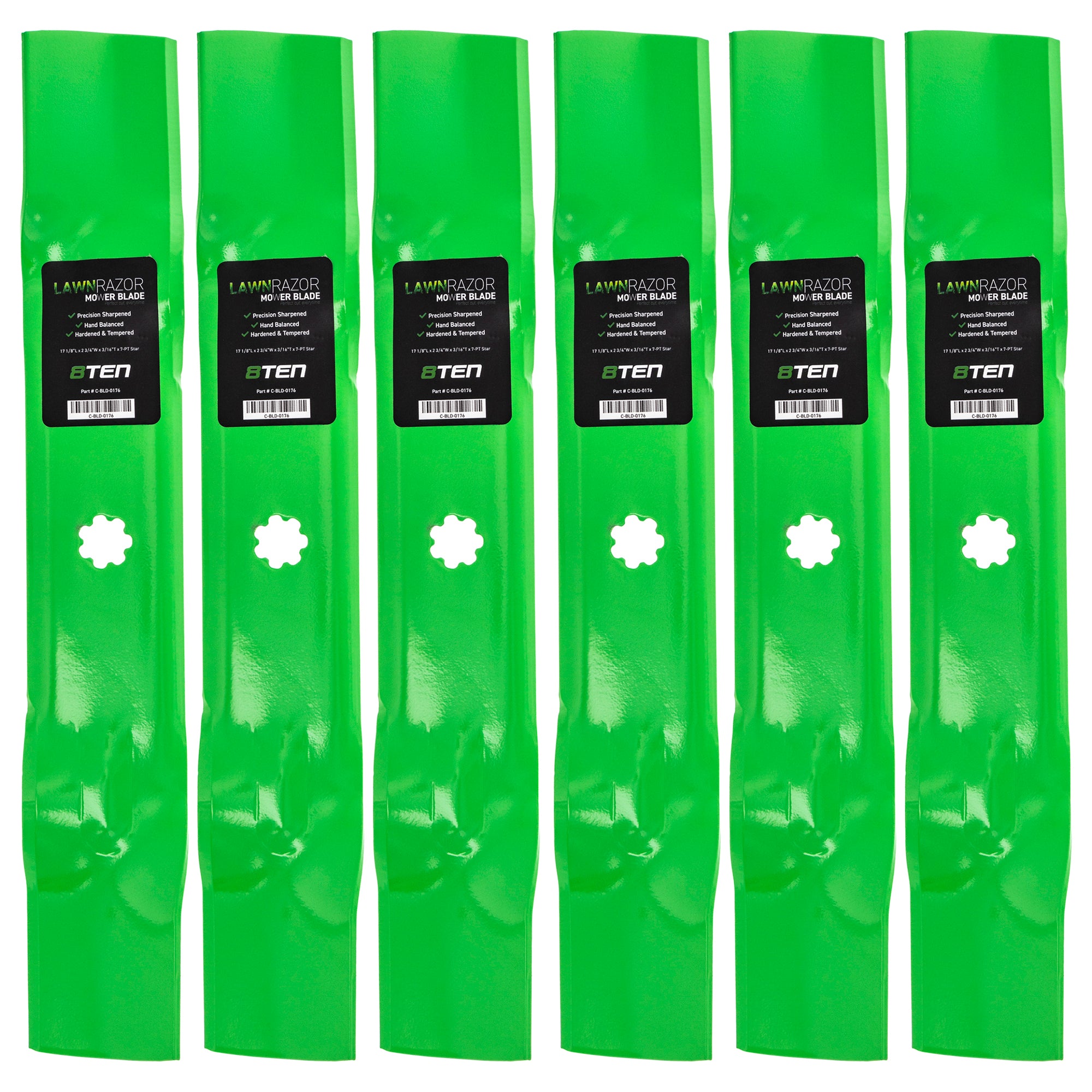 LawnRAZOR LawnRAZOR Mulching Blade 6-Pack for Stens Oregon MTD Cub Cadet Troy-Bilt John 8TEN 810-CBL2398D