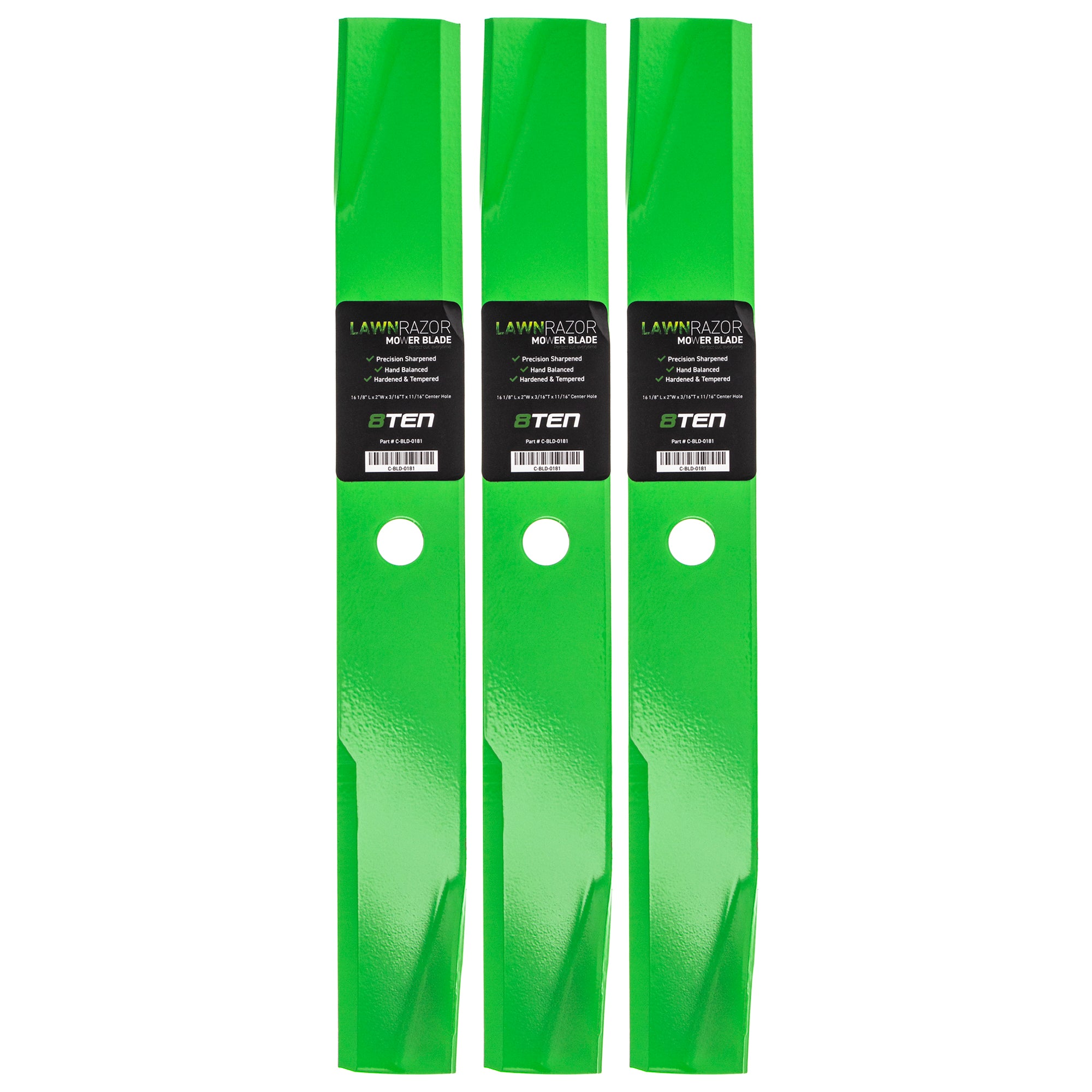 LawnRAZOR LawnRAZOR High Lift Blade 3-Pack for Walbro Oregon MTD Cub Cadet Troy-Bilt John 8TEN 810-CBL2303D