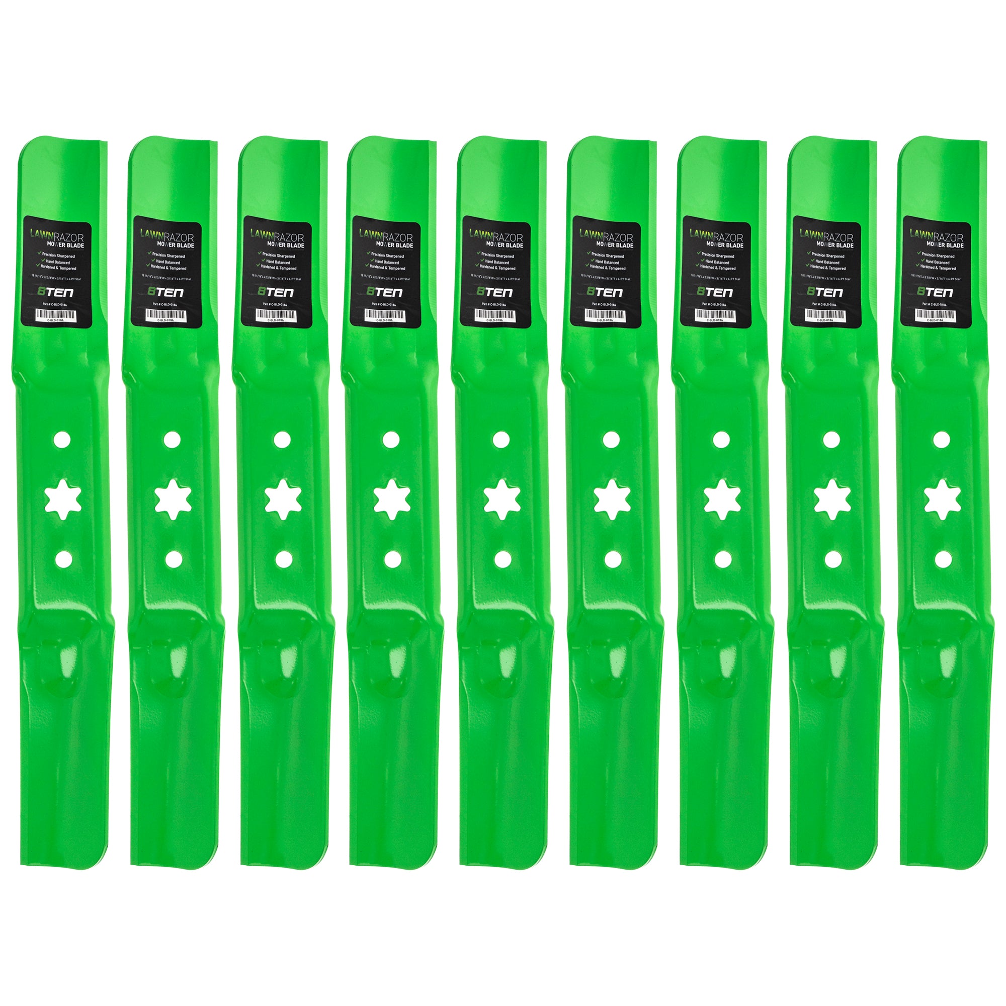 LawnRAZOR LawnRAZOR High Lift Blade 9-Pack for Stens MTD Cub Cadet Troy-Bilt ZT-S54 ZT-L54 8TEN 810-CBL2306D