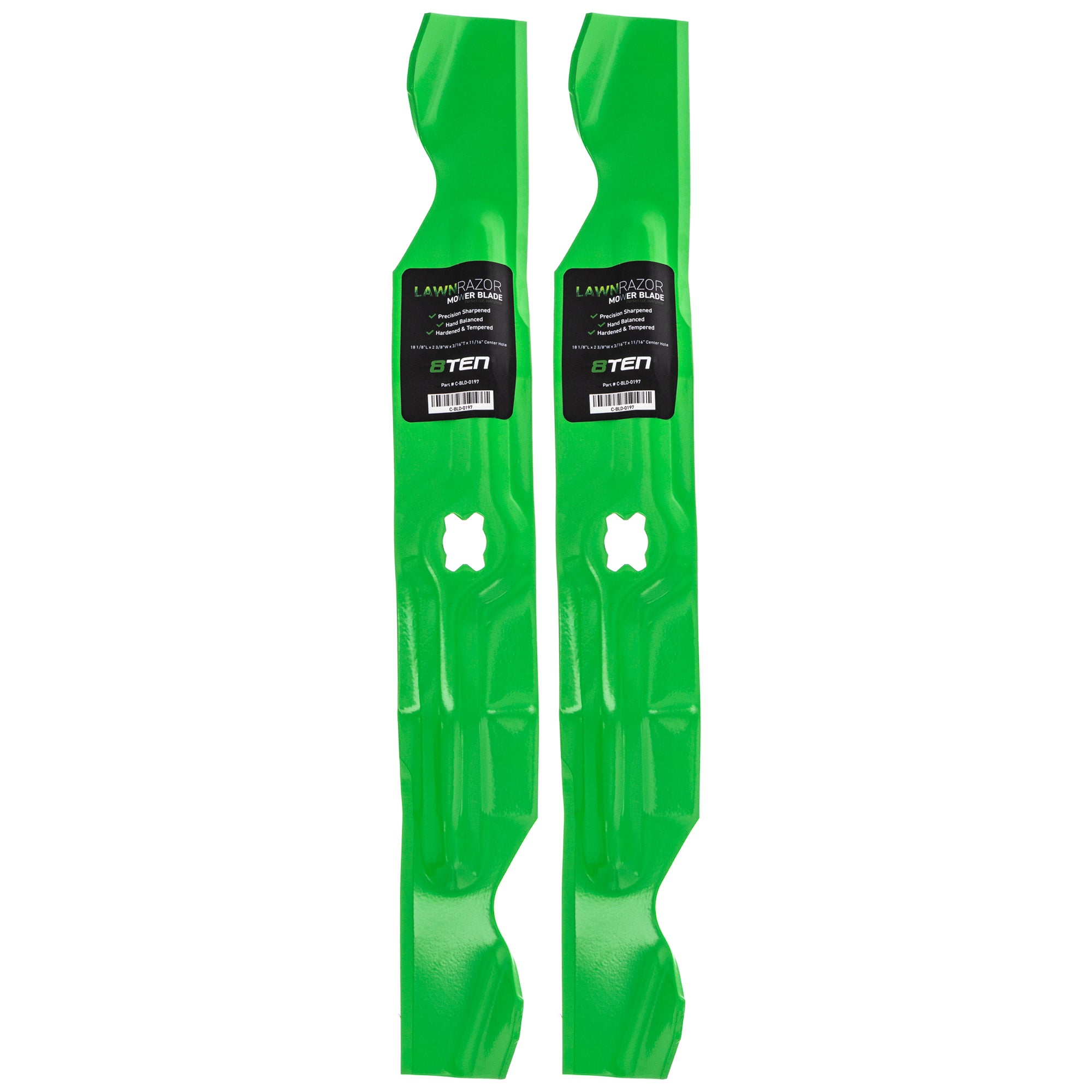 LawnRAZOR LawnRAZOR Notched High Lift Blade 2-Pack for Stens Oregon MTD Cub Cadet 8TEN 810-CBL2319D