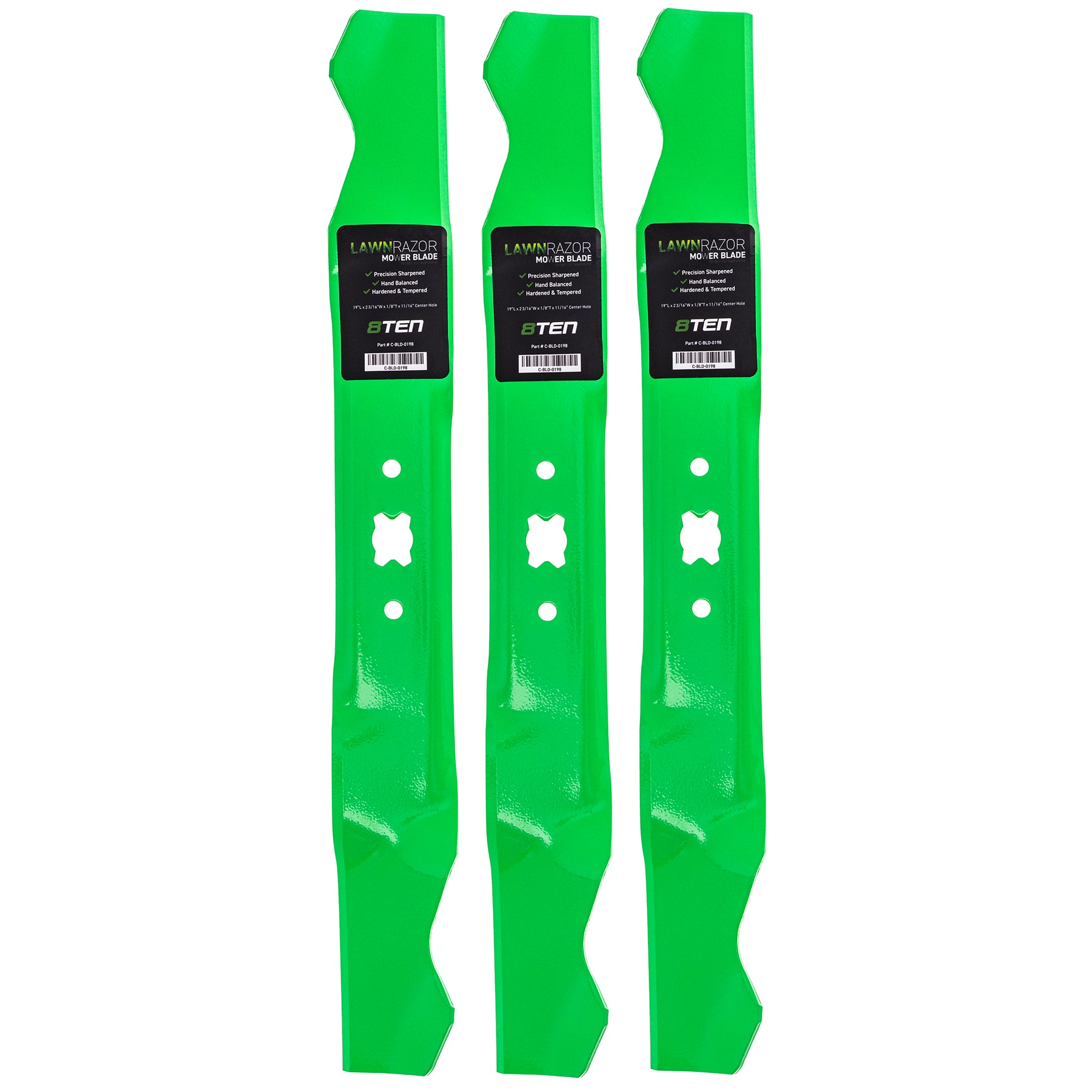 LawnRAZOR LawnRAZOR Mulching Blade 3-Pack for Stens Oregon MTD Cub Cadet Troy-Bilt E18J 8TEN 810-CBL2310D