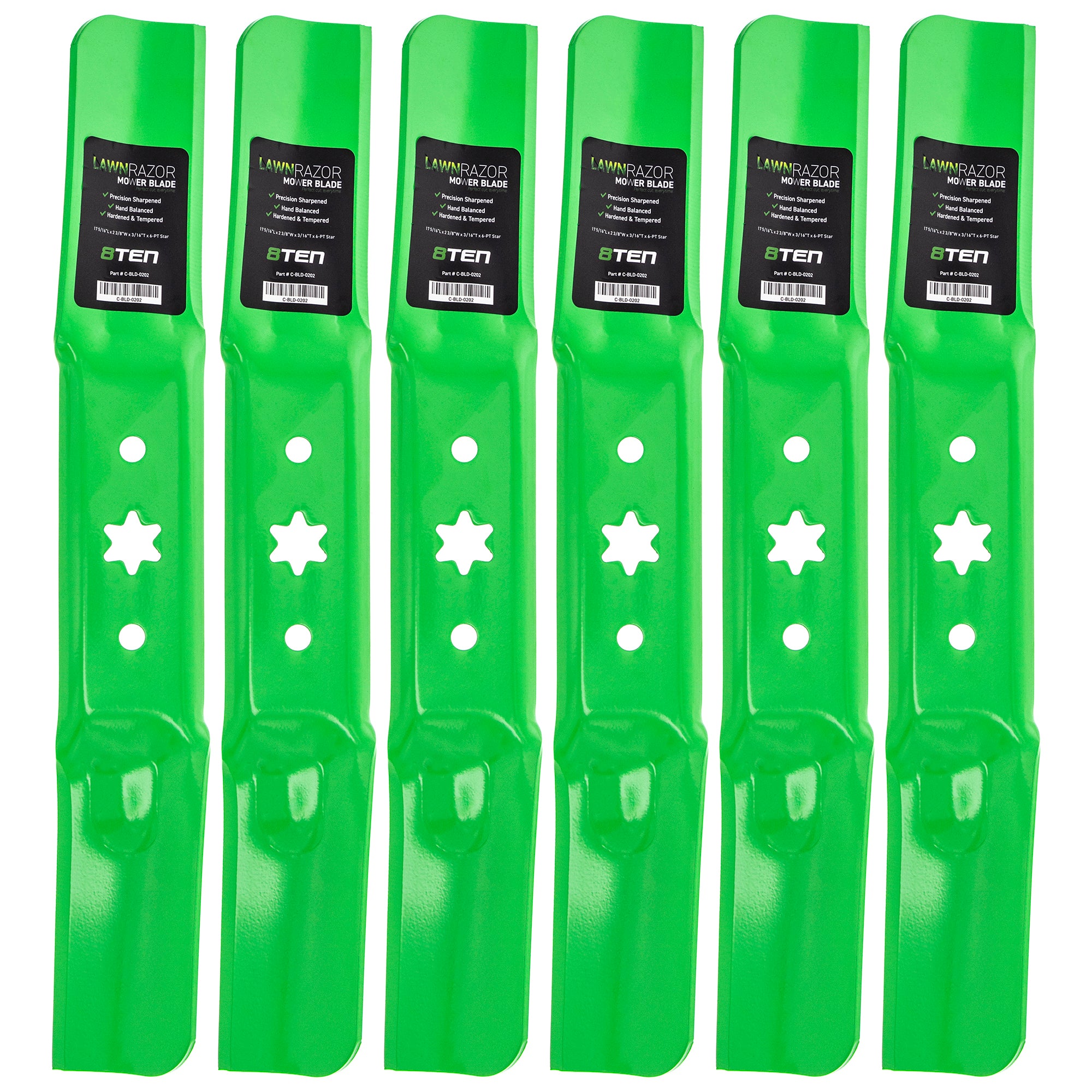 LawnRAZOR LawnRAZOR High Lift Blade 6-Pack for Stens MTD Cub Cadet Troy-Bilt ZT-L50 ZS6700 8TEN 810-CBL2424D