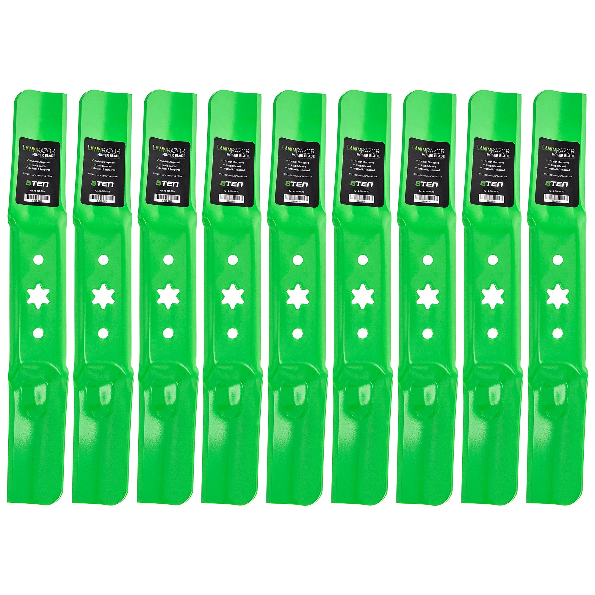 LawnRAZOR LawnRAZOR High Lift Blade 9-Pack for Stens MTD Cub Cadet Troy-Bilt ZT-L50 ZS6700 8TEN 810-CBL2424D