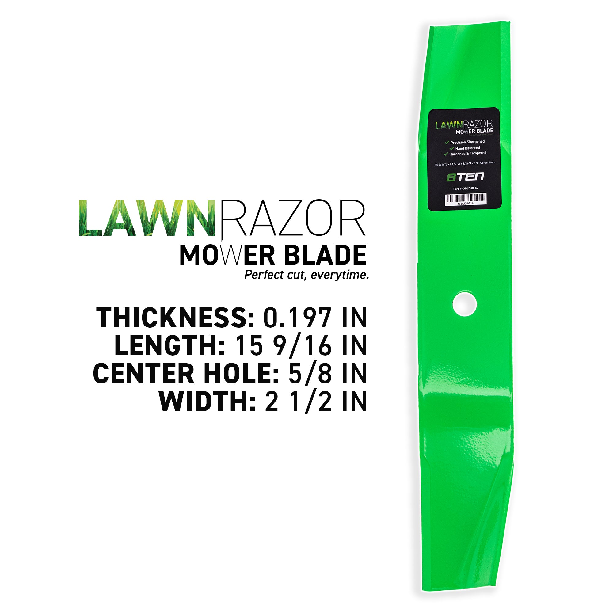 8TEN LawnRAZOR High Lift Blade 3-Pack 01593900