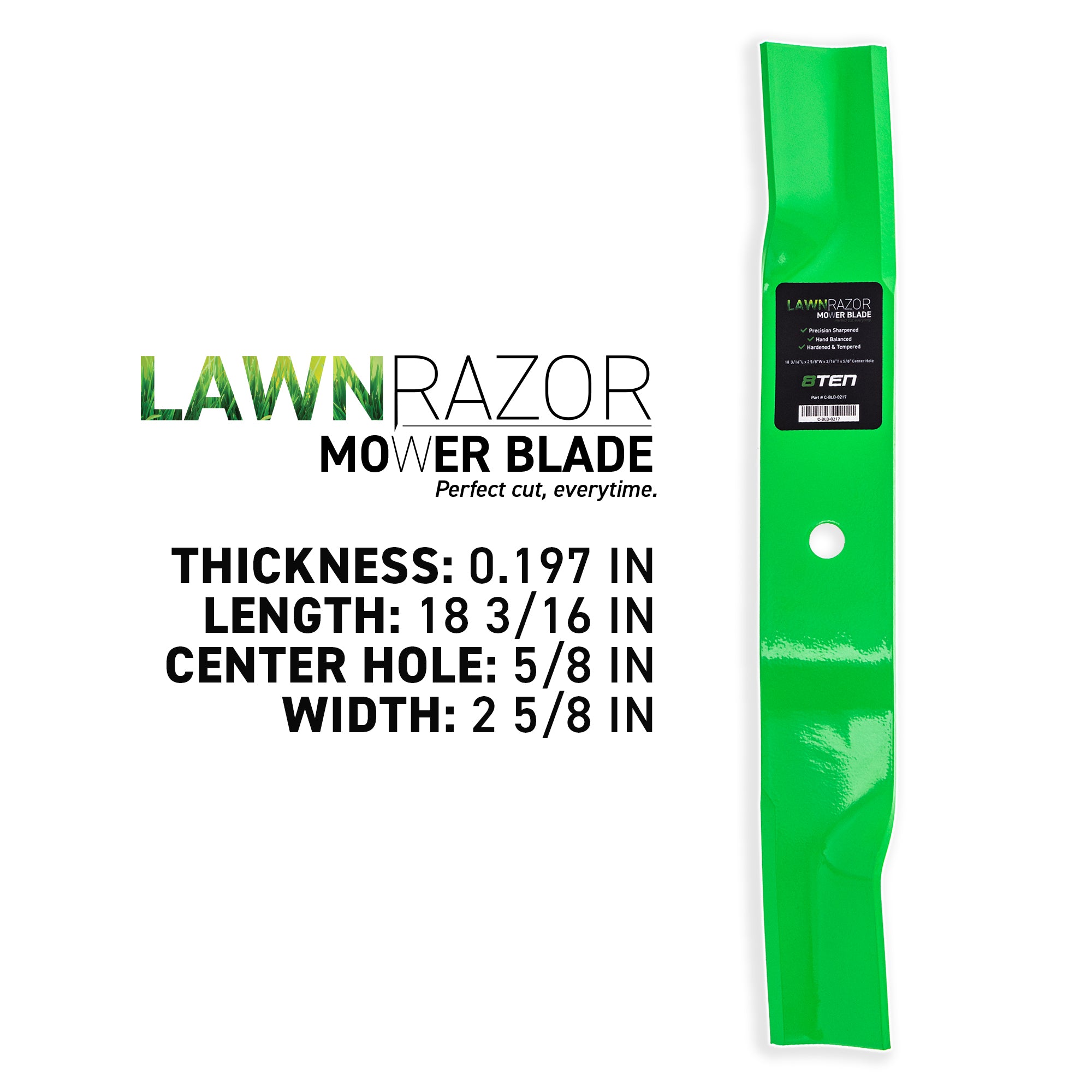 8TEN LawnRAZOR High Lift Blade 3-Pack 02961700 70763400