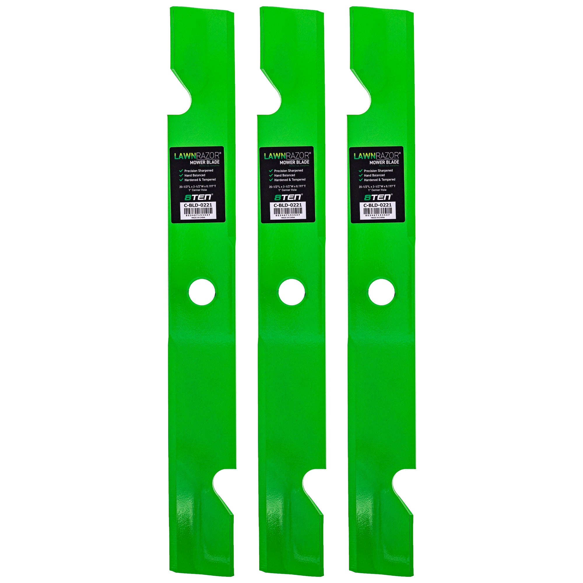8TEN 810-CBL2443D LawnRAZOR High Lift Blade 3-Pack for zOTHER Toro