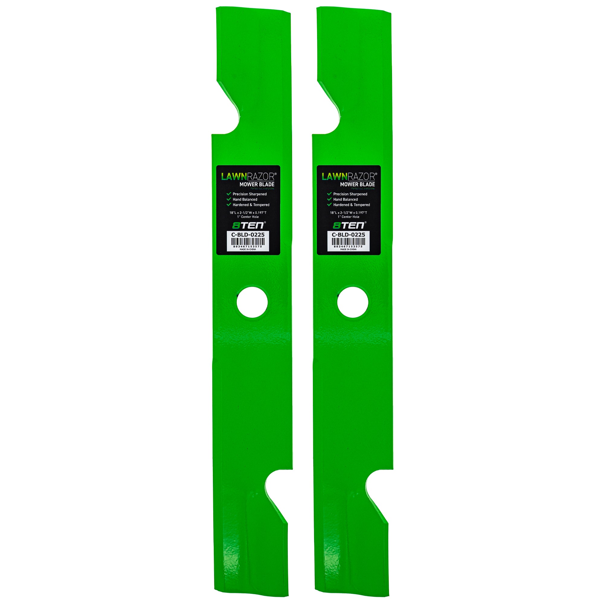 LawnRAZOR Notched High Lift Blade 2-Pack for zOTHER Walbro Toro Exmark Oregon Vertex 8TEN 810-CBL2447D
