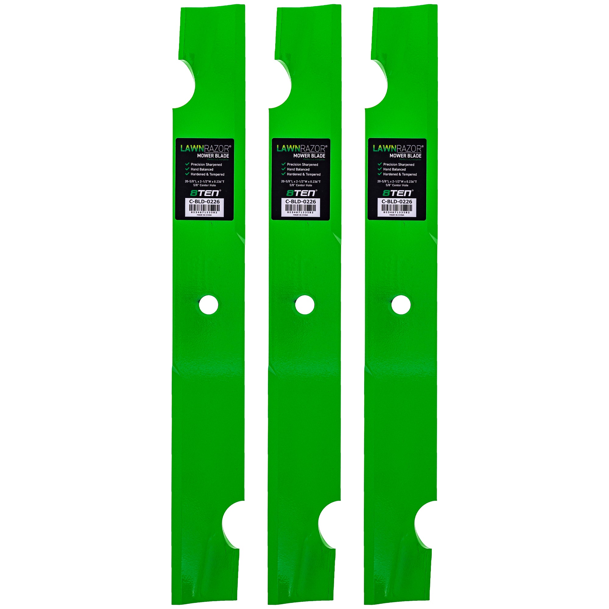 LawnRAZOR Notched High Lift Blade 3-Pack for Bad Boy 8TEN 810-CBL2448D