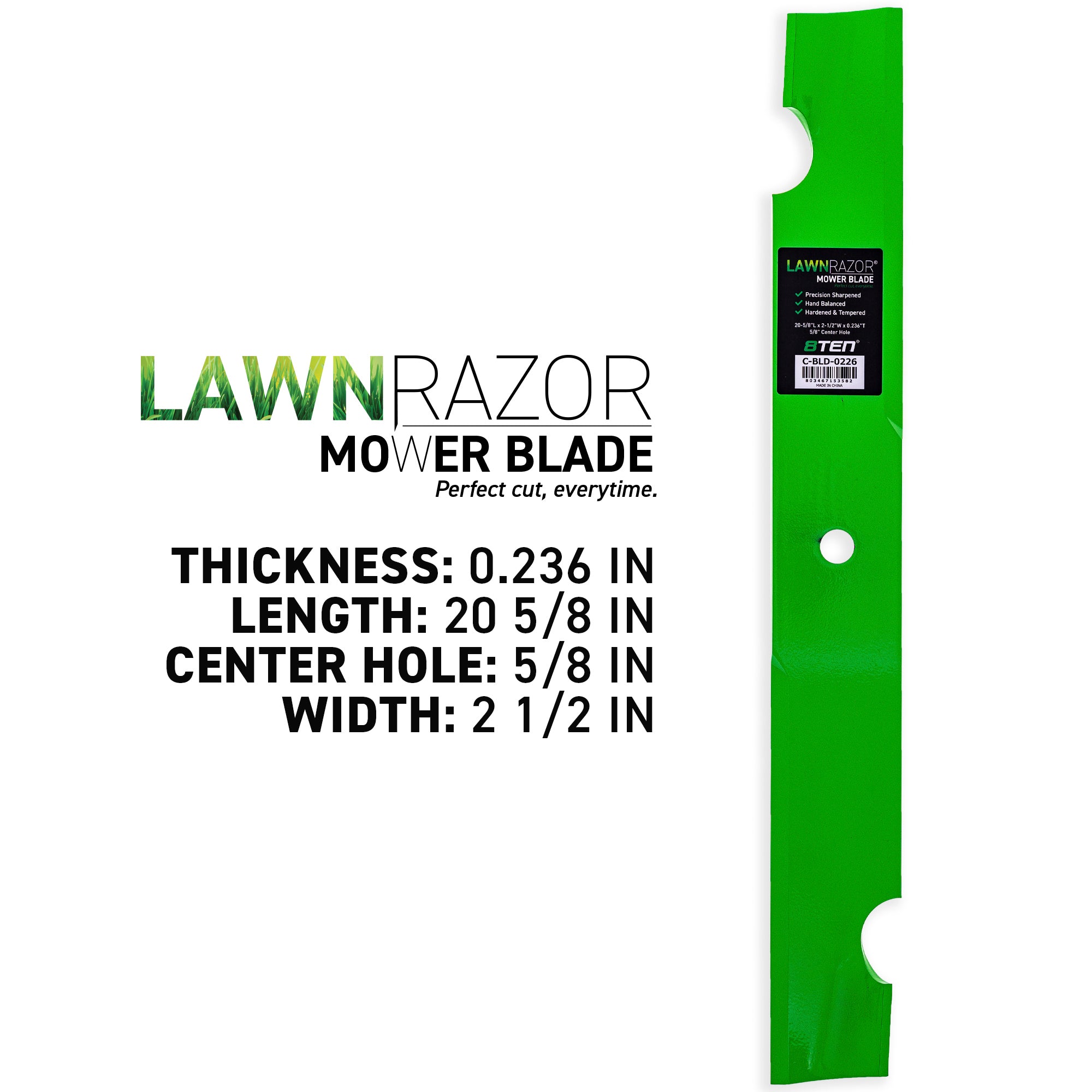 8TEN 810-CBL2448D LawnRAZOR Mower Blade 3-Pack for Bad Boy