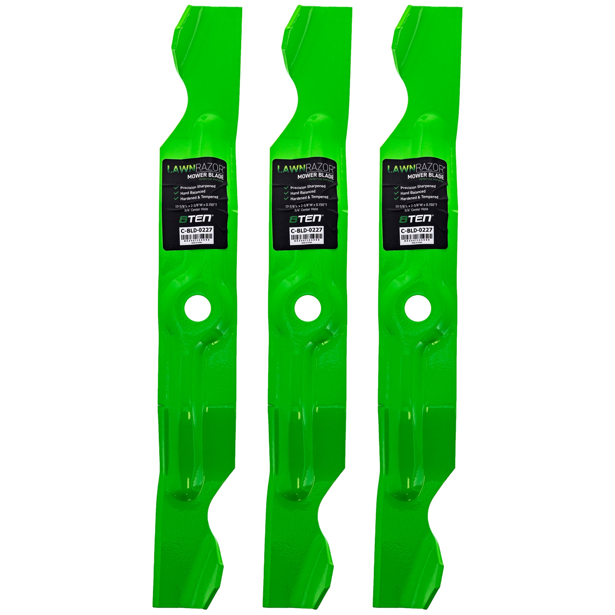 LawnRAZOR Notched High Lift Blade 3-Pack for zOTHER Walbro Oregon MTD Cub Cadet Troy-Bilt 8TEN 810-CBL2449D