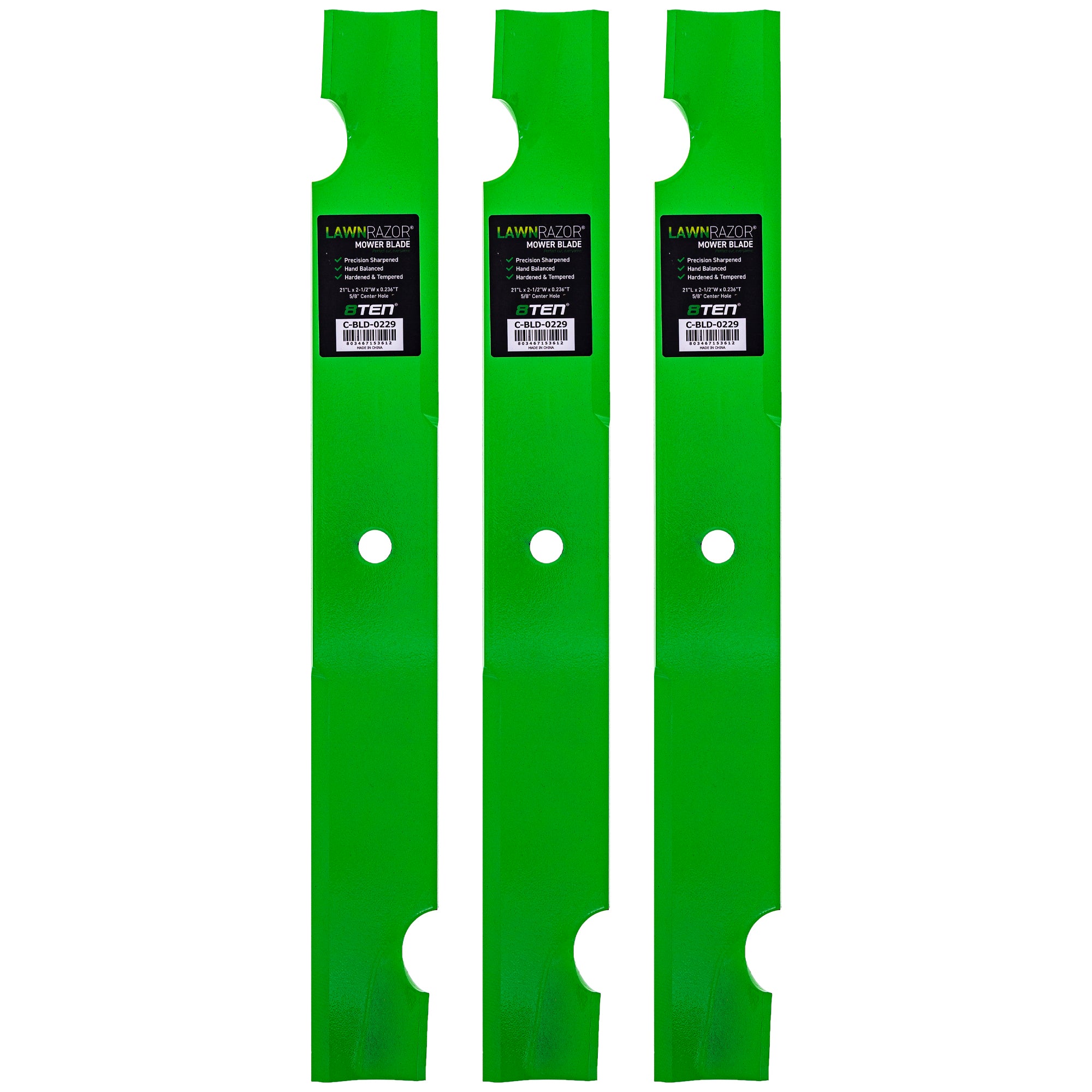 LawnRAZOR Notched High Lift Blade 3-Pack for zOTHER Scag Oregon Ariens Gravely SRSZ3X 8TEN 810-CBL2441D