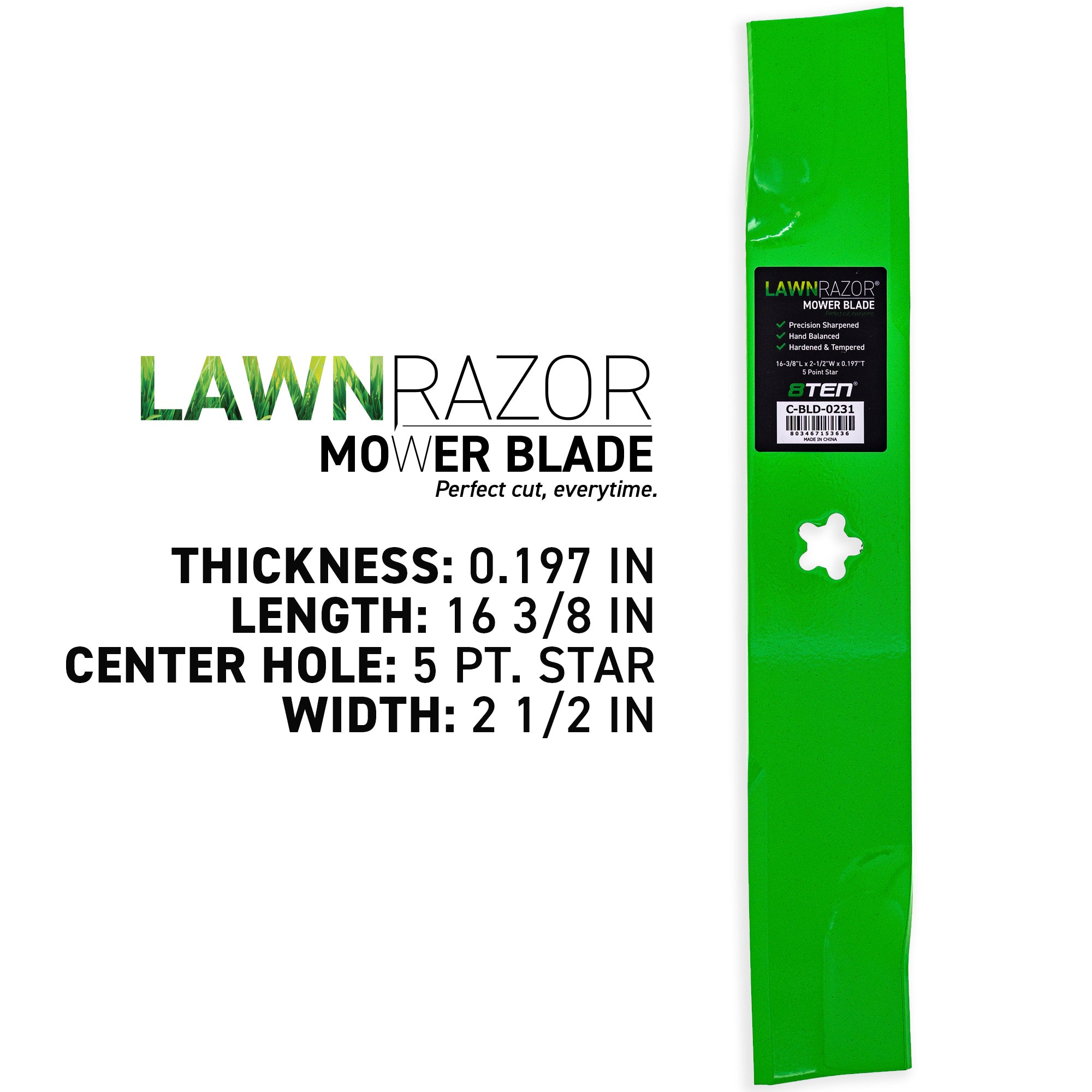 8TEN 810-CBL2453D LawnRAZOR Mower Blade 3-Pack for zOTHER Oregon